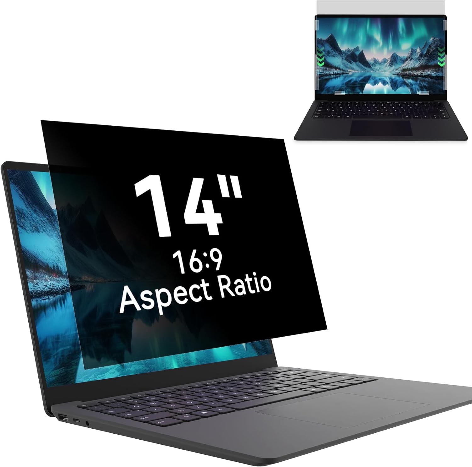Laptop Privacy Screen 14 Inch, Anti-Glare Blue Light Computer Monitor Protector
