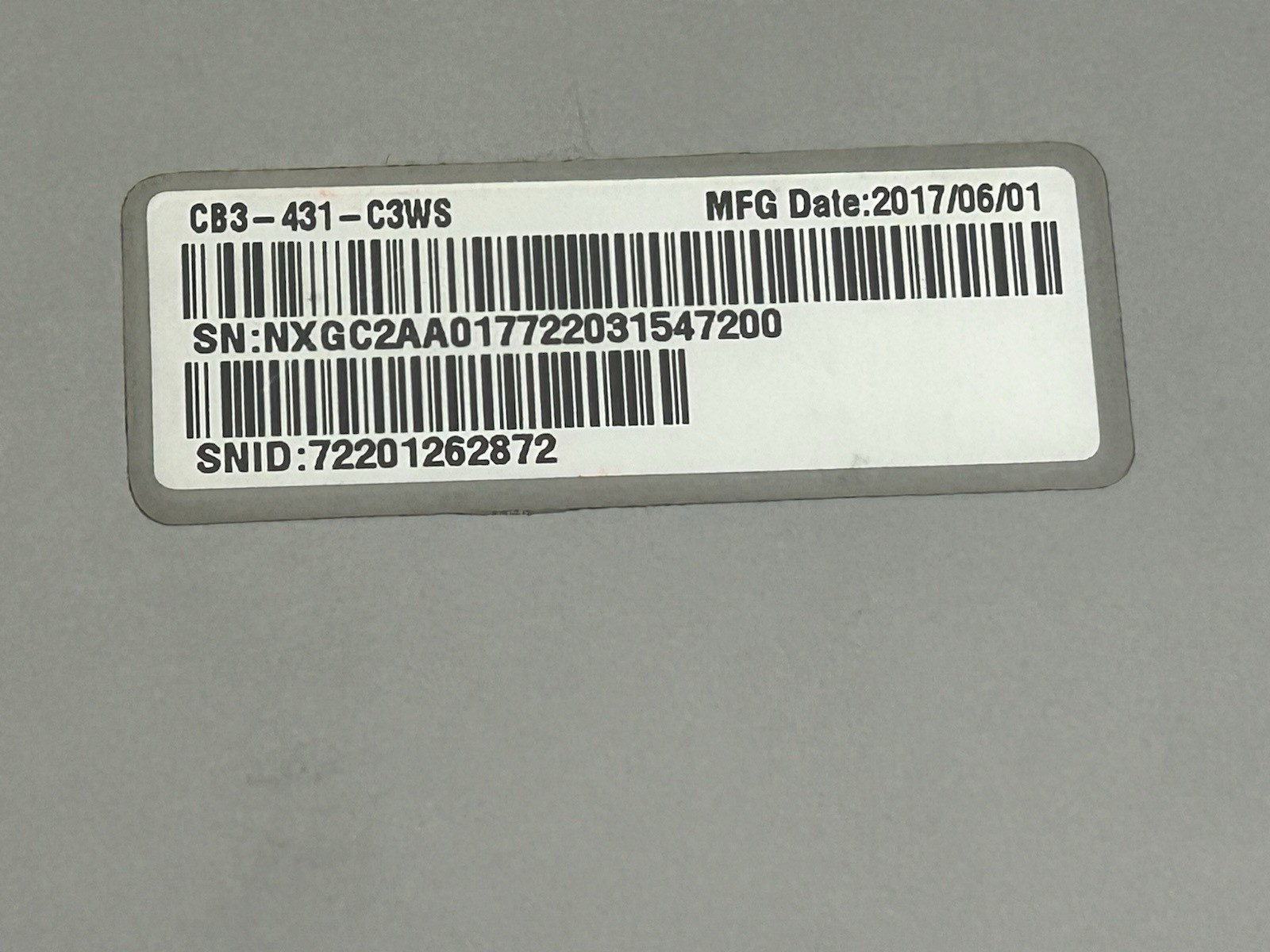 Acer Chromebook 14 Cb3-431 2017 Working w/ **BAD BATTERY / PARTS or Repair