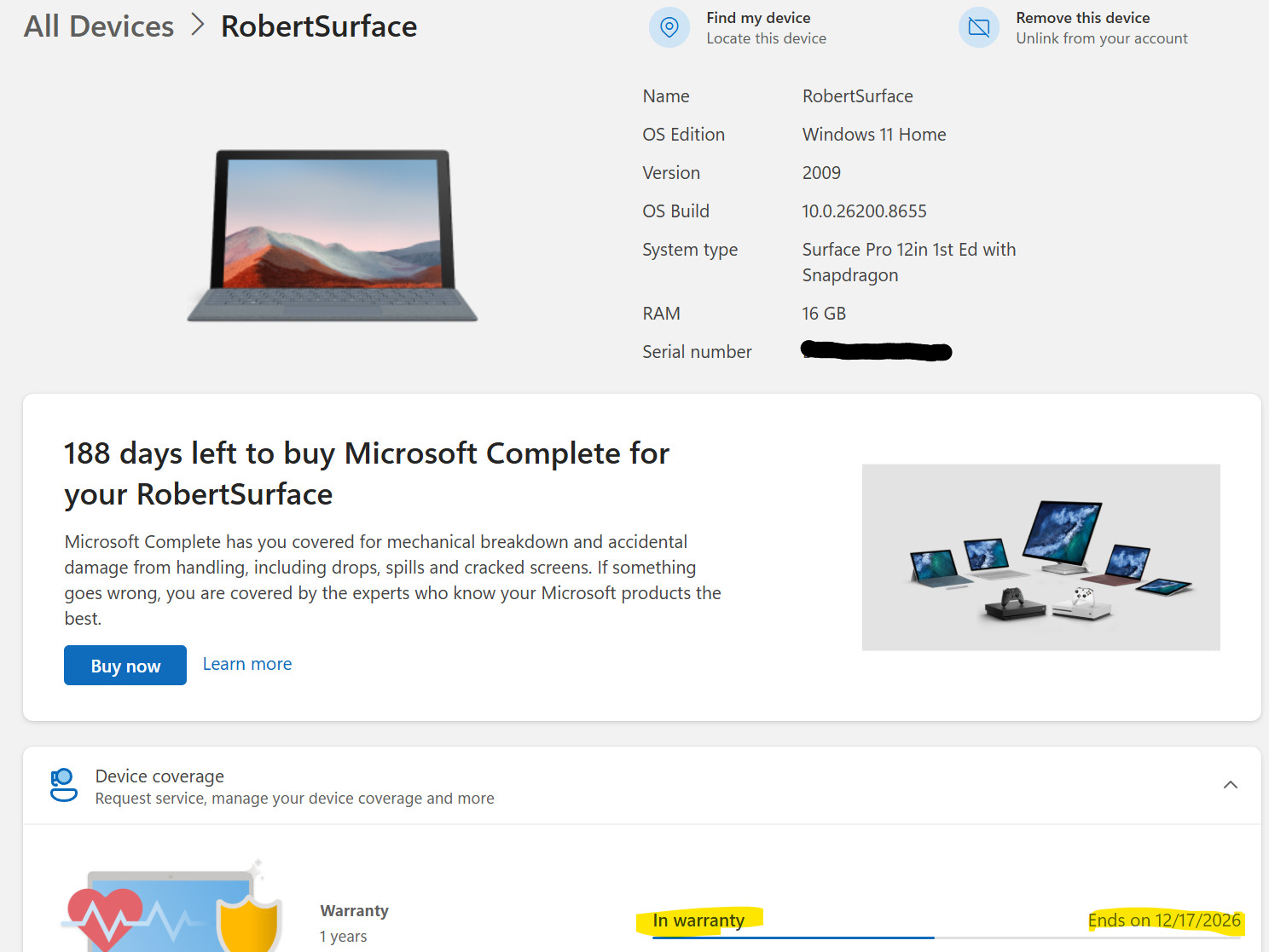 Microsoft Surface Pro 11 Copilot+ PC 13″ Snapdragon X Plus 16GB 512GB WiFi- Refu