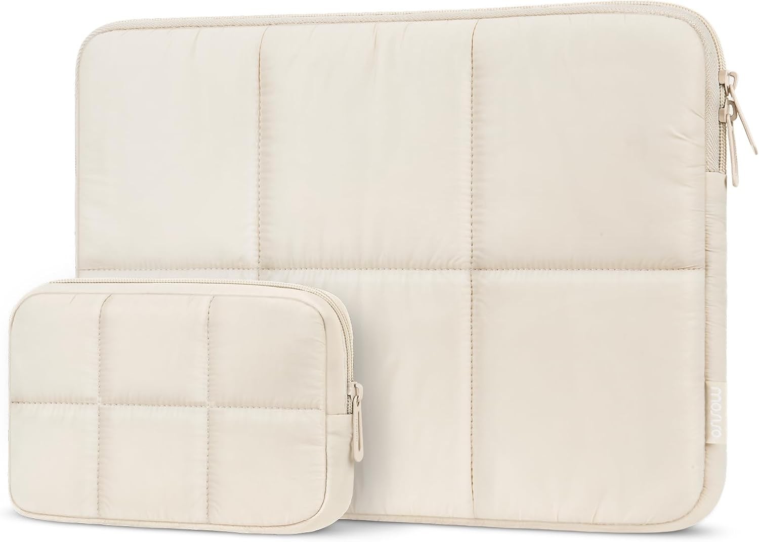 Puffy Laptop Sleeve 13-14 inch, 360 Protective Case for MacBook Air 13, Sand