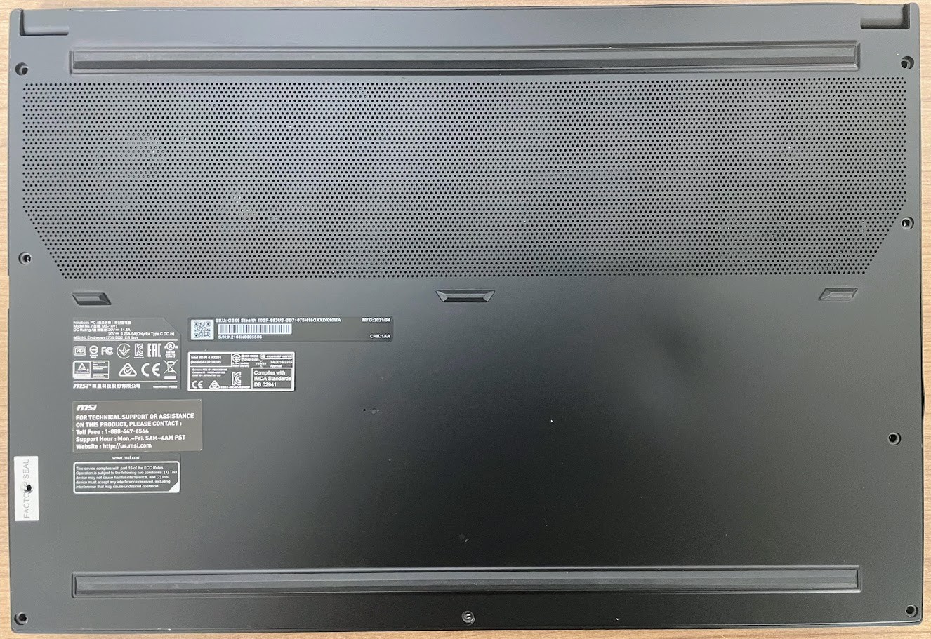 MSI GS66 Stealth 10SF W11Pro 15.6” NVIDIA i7-10750H 2.70GHz 8gb 256gb SSD READ!
