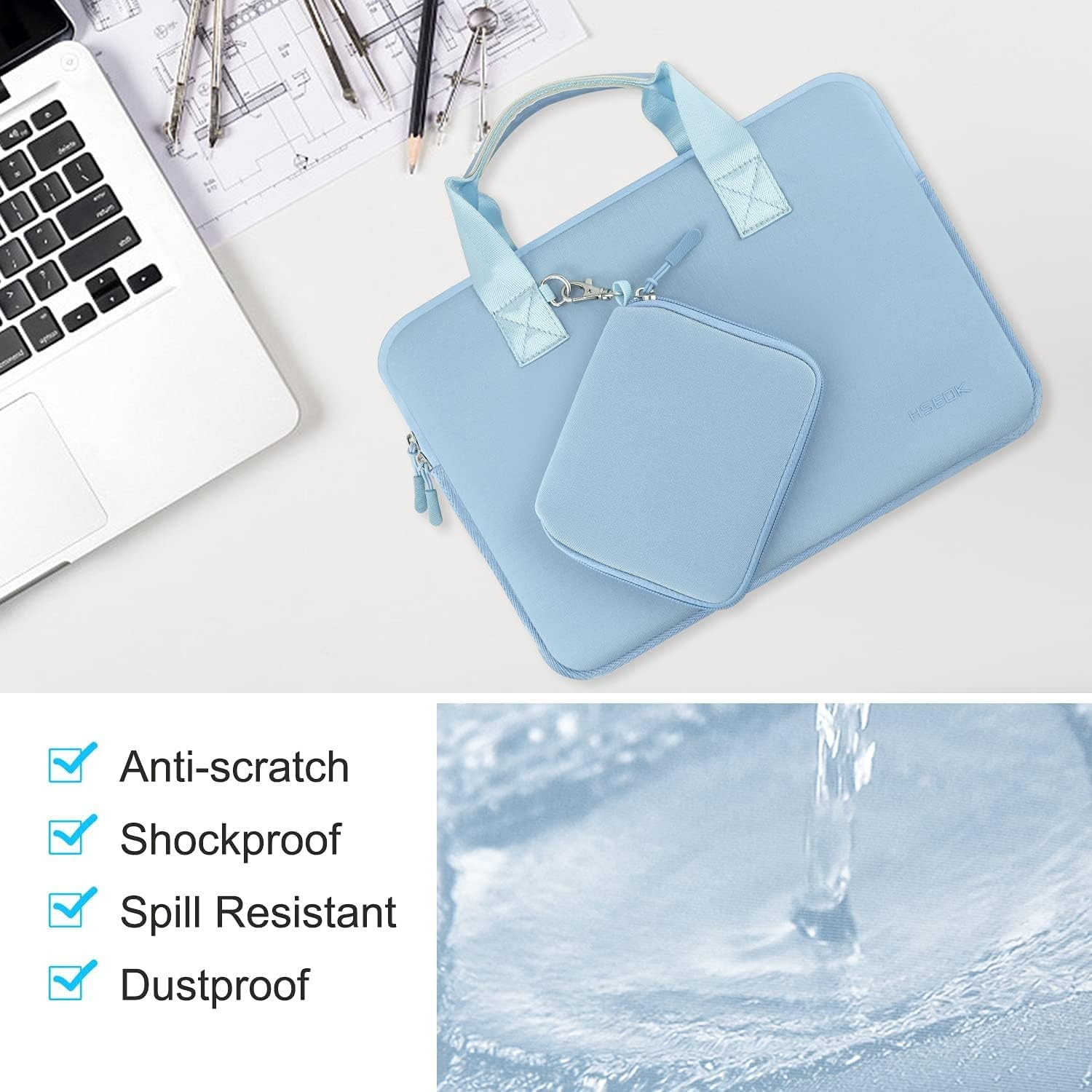 Neoprene Laptop Sleeve 13.3-14 inch Case with Small Pouch for MacBook Pro/Neo 14
