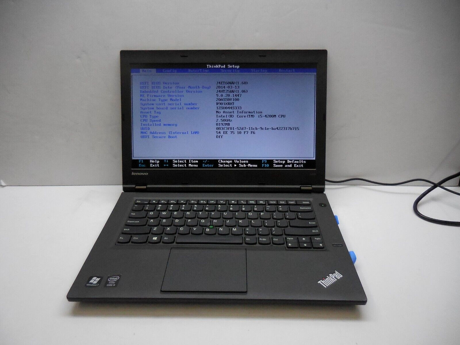 Lenovo ThinkPad L440 Intel Core i5-4200M 2.50GHz 8GB RAM 275 GB SSD, NO OS