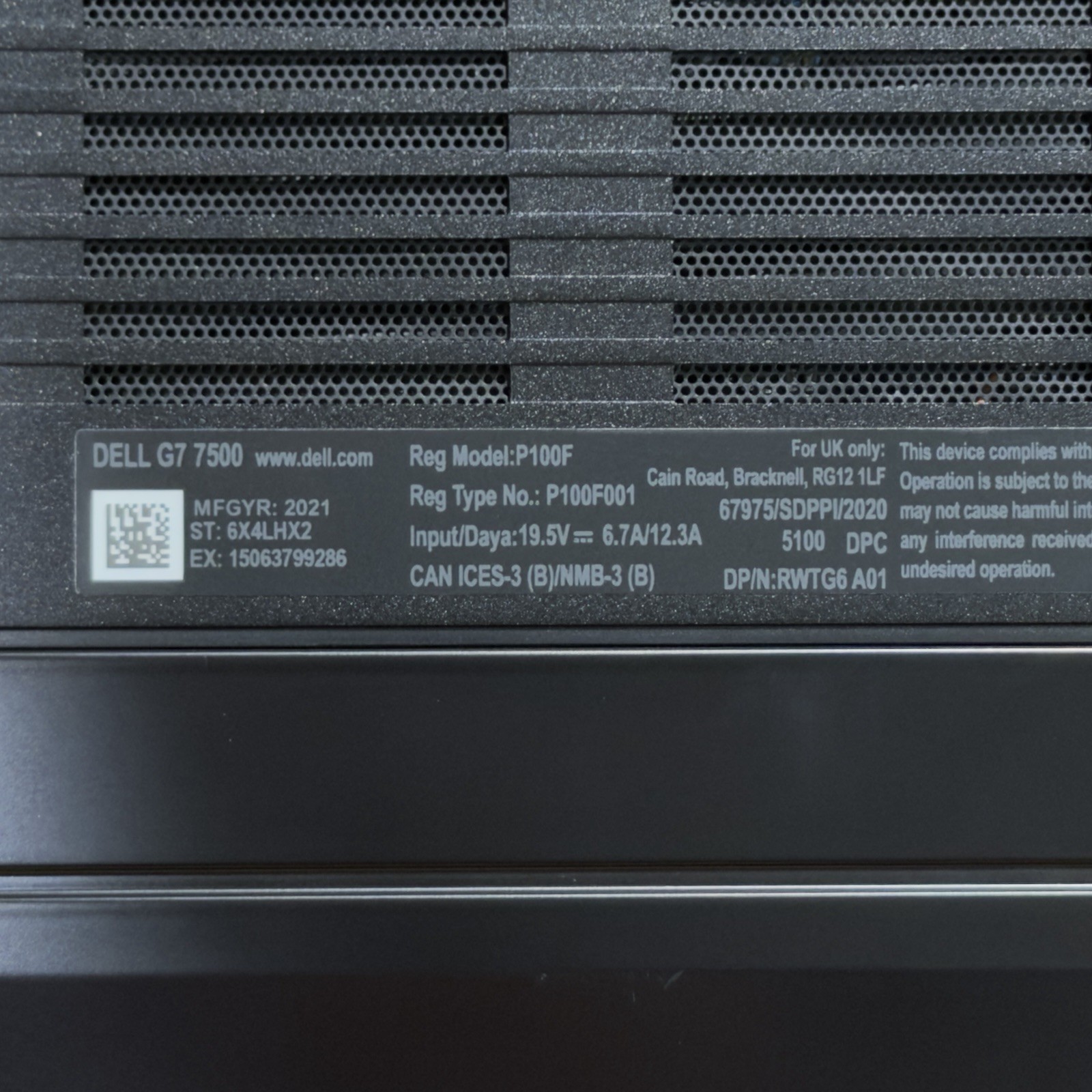 Dell G7 15 7500 15.6″ UHD i7-10750H 2.60GHz 32GB 1TB SSD NVIDIA RTX 2070 WiFi 7