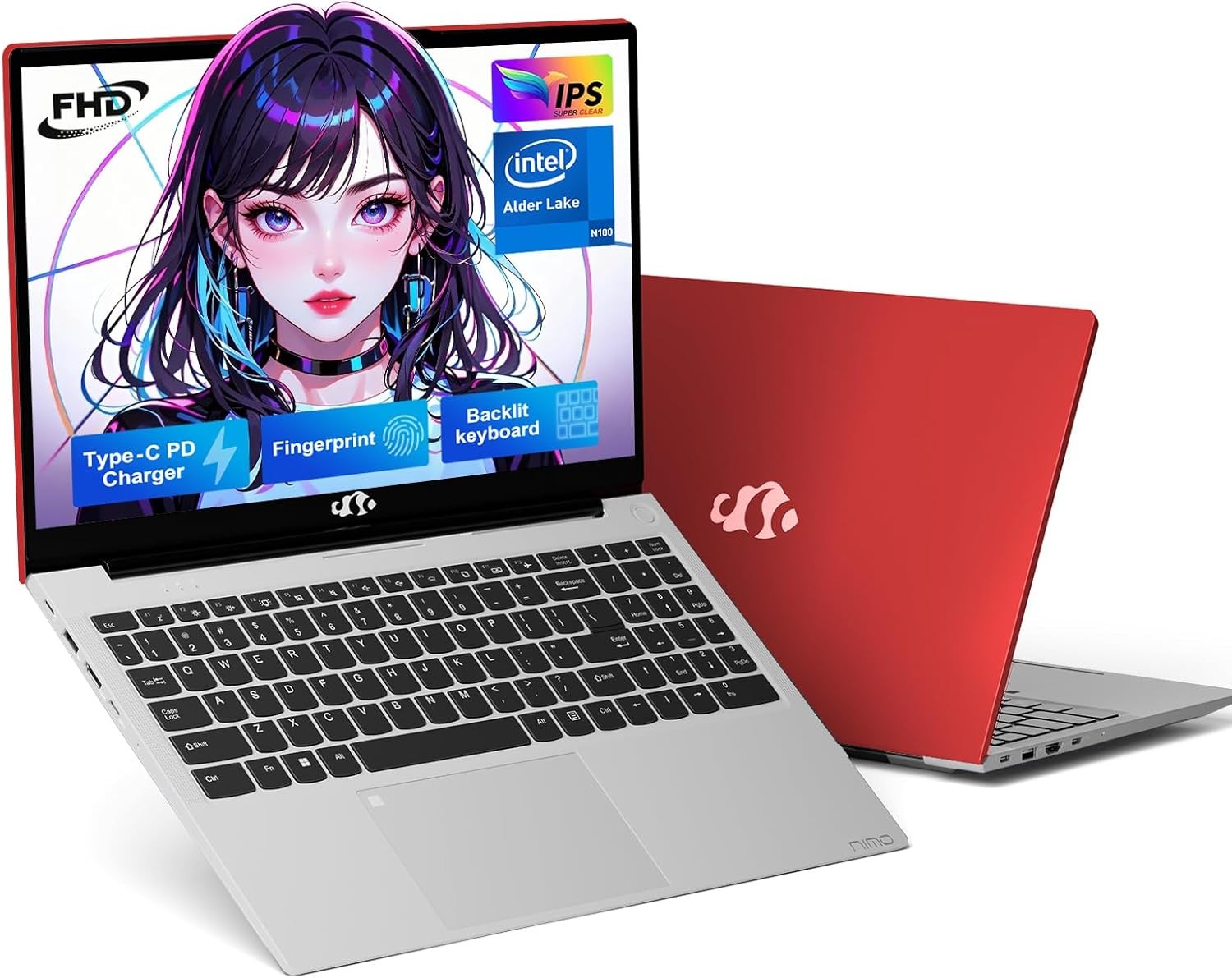 NIMO 15.6″ IPS FHD-Laptop-Computer, Intel Pentium Quad Core N100 4GB RAM 128GB