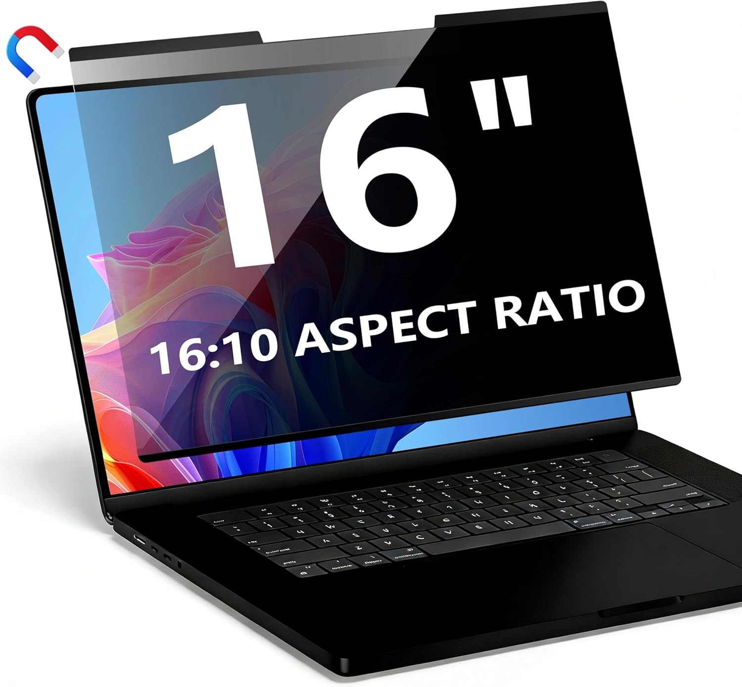 16 Inch 16:10 Magnetic Privacy Screen for Laptops, Removable Anti-Glare Shield