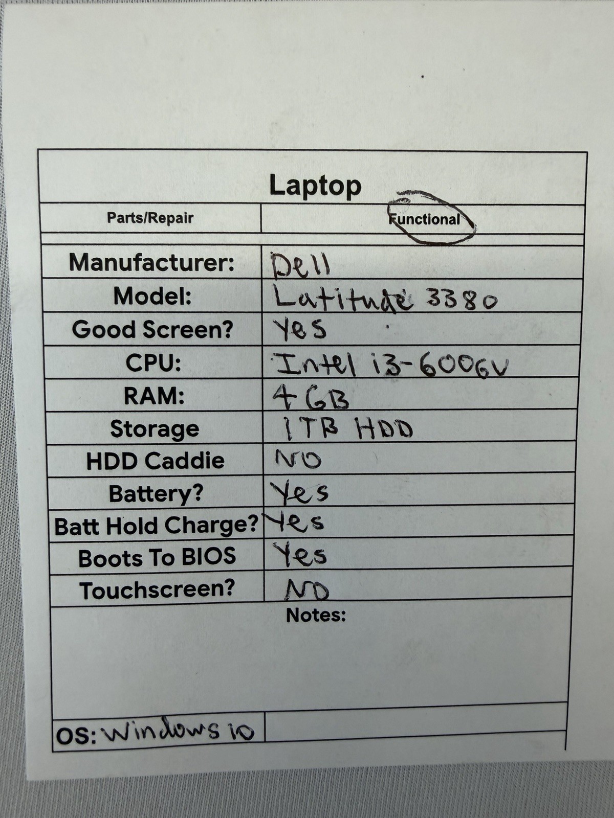 Dell Latitude 3380 Laptop – Good Screen – Intel i3-6006U – RAM 4GB – Read Des