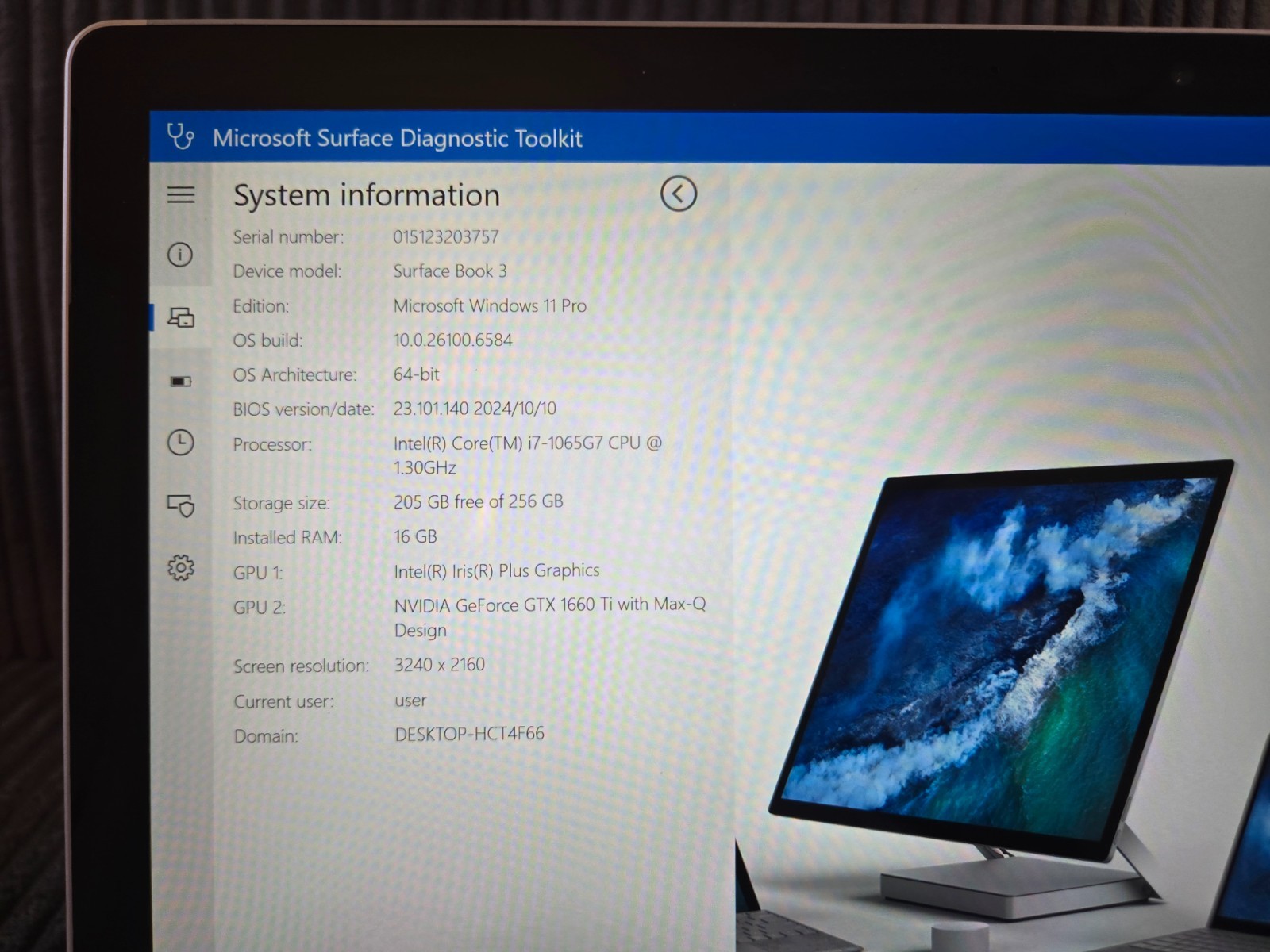 Microsoft Surface Book 3 15″ (256GB SSD, Intel i7-1065G7 GTX 1660 Ti 16GB RAM)