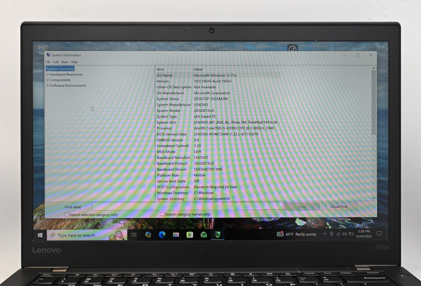 Lenovo Thinkpad T470s i5-6300u 2.4GHz 20GB RAM 128GB SSD Windows 10 Pro