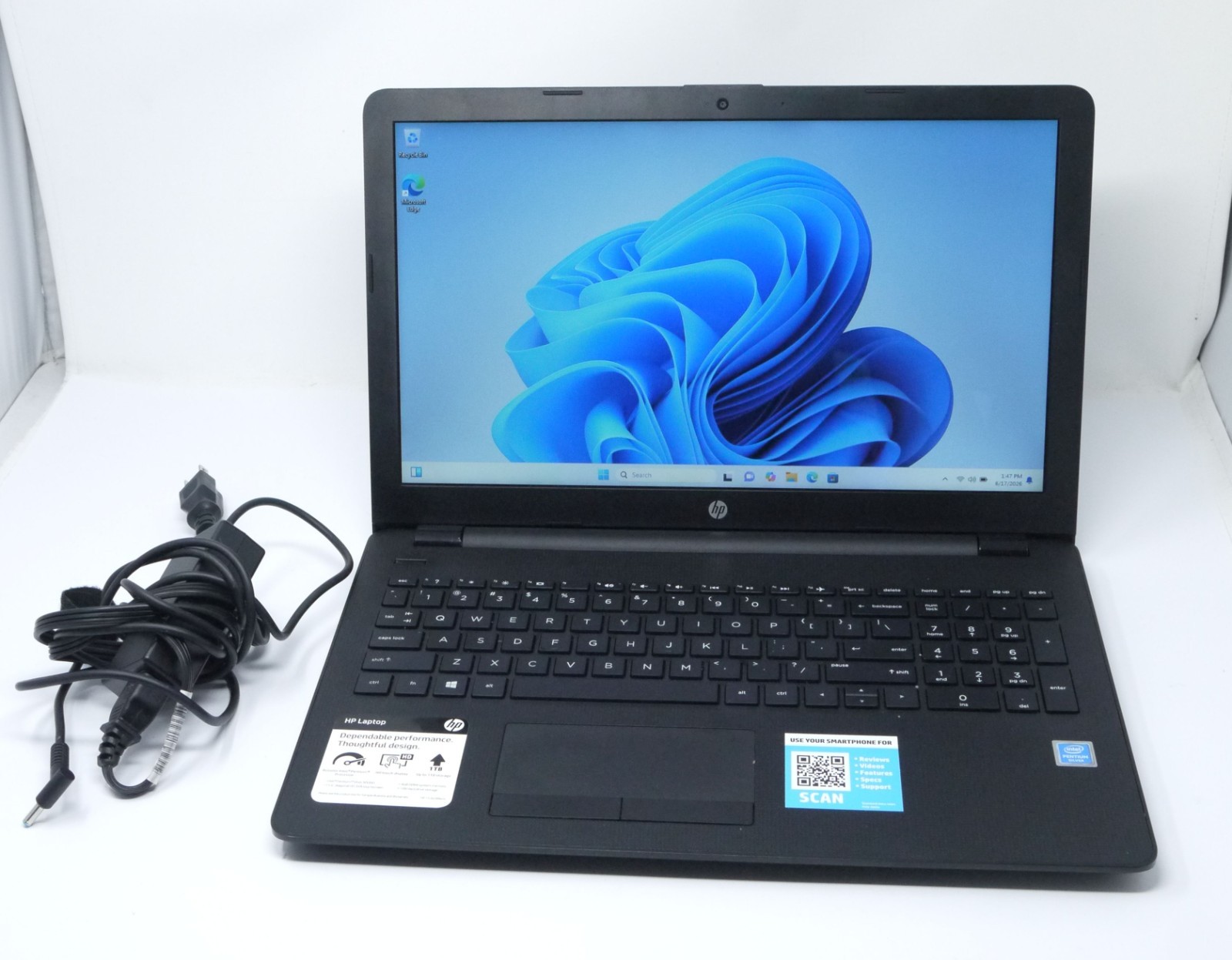 HP 15-bs289wm 15.6″ Laptop – Pentium Silver N5000 / 4GB / 1TB HDD / Win11