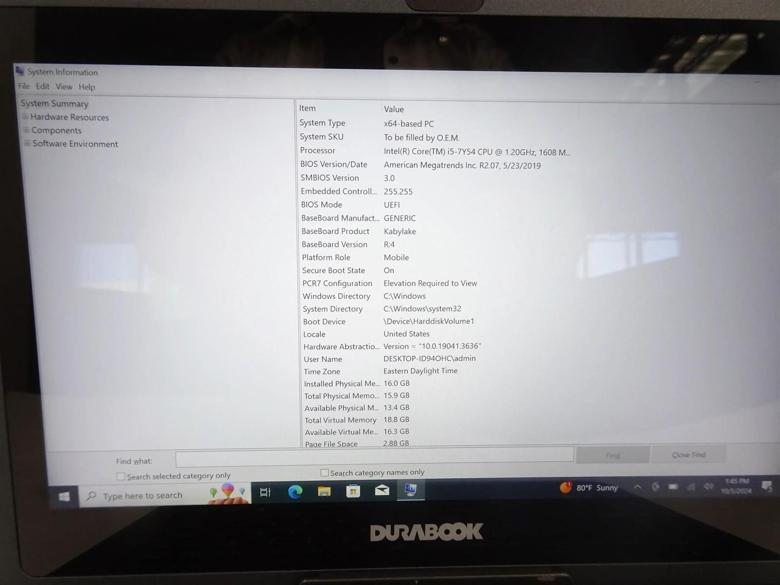 DURABOOK U11 Rugged 11.6″ Core i5-7Y54 1.20GHz 16GB 256GB Touch Win10