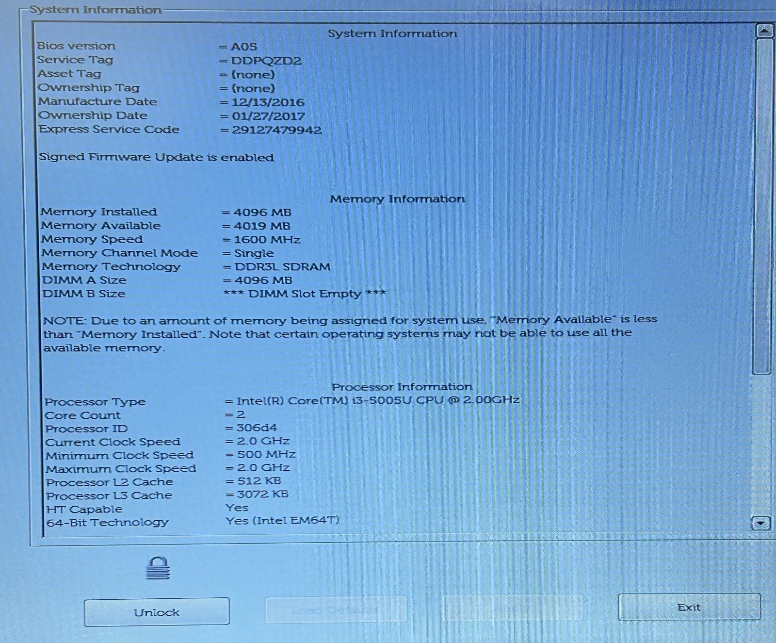 Dell Latitude 3560 15.6″ Intel i3-5005U 4GB RAM BIOS Locked No Drive