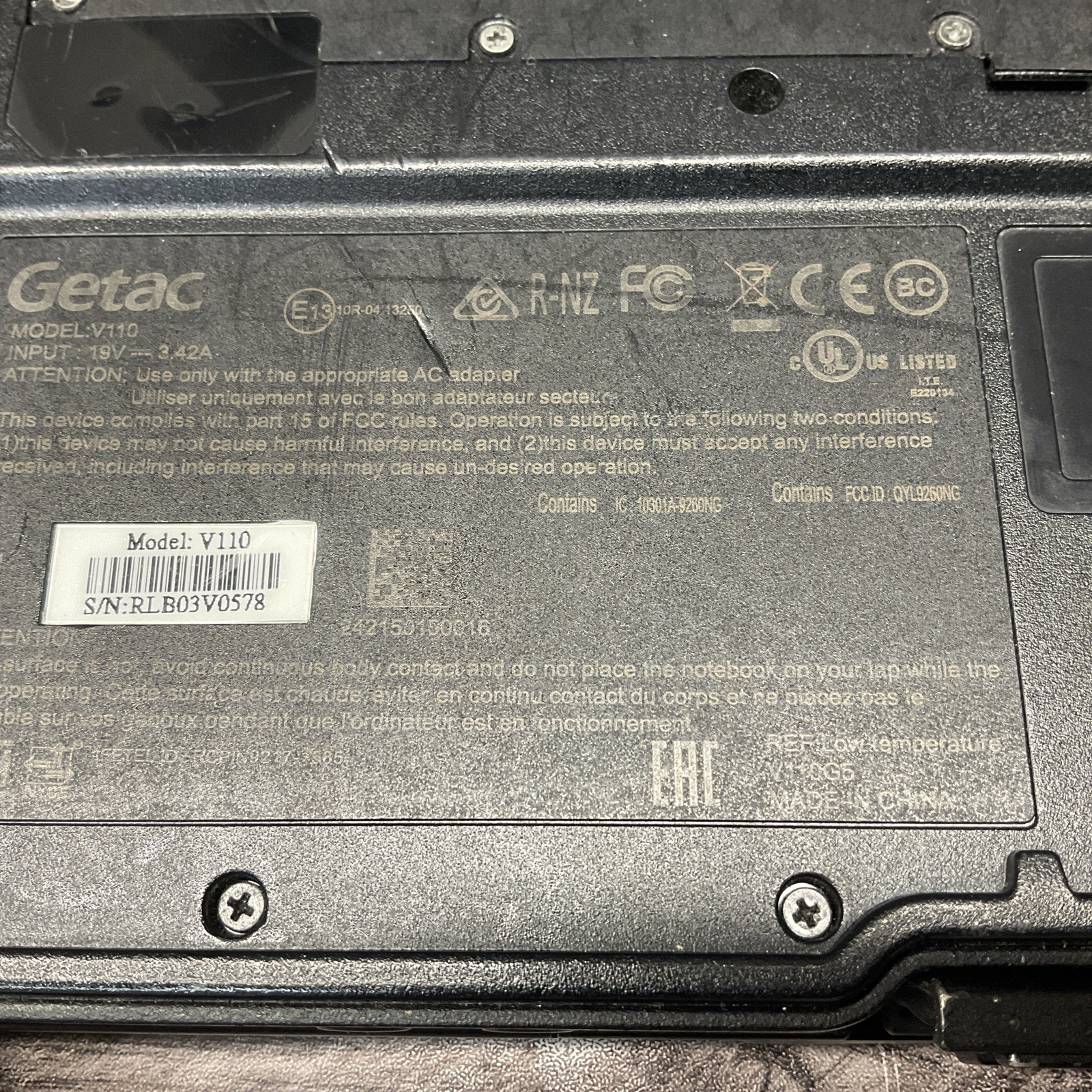 Getac V110 G5 / i5 8th Gen / BIOS Locked / No SSD / No Battery / M15