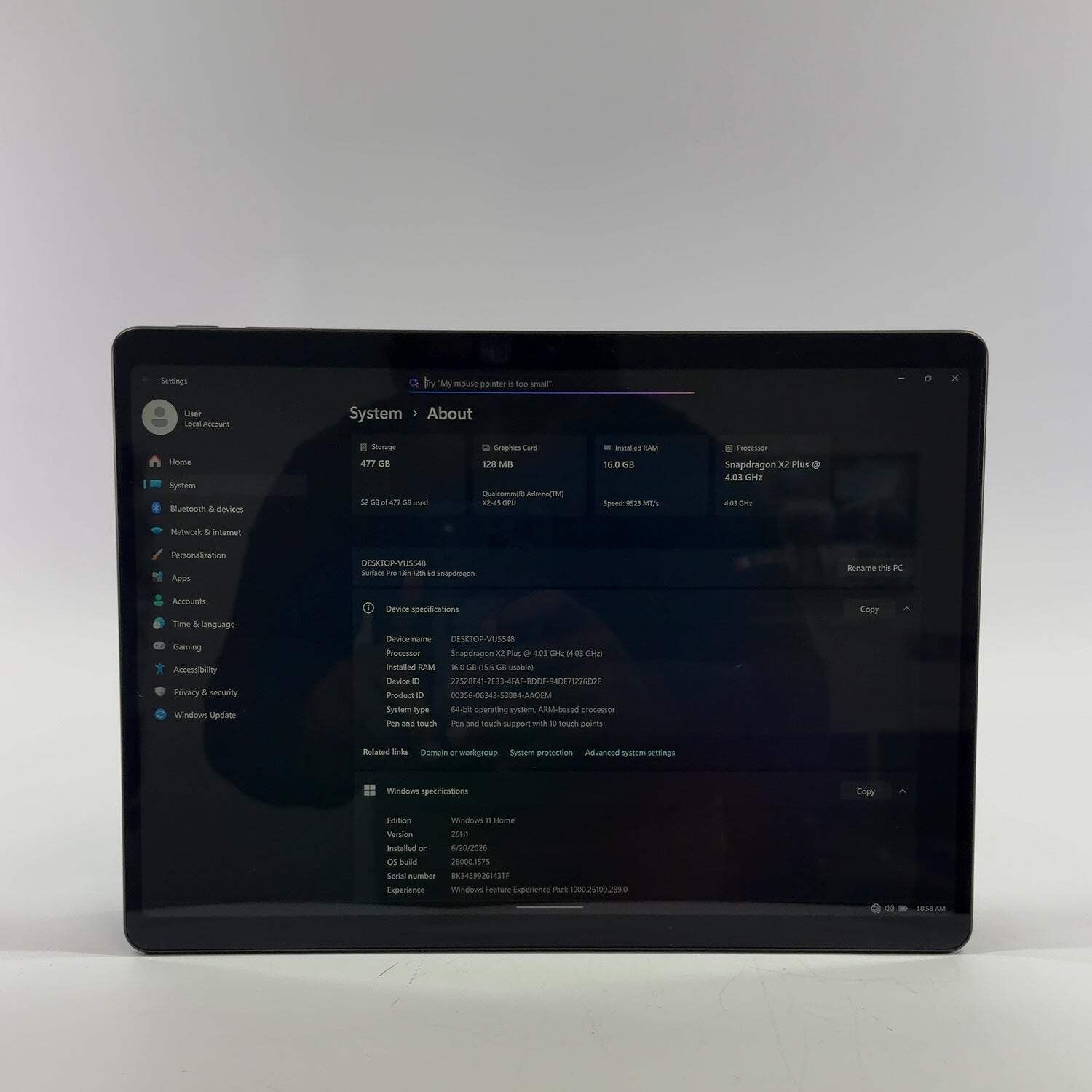 Microsoft Surface Pro 12 13″ 12th Edition Snapdragon X2 Plus 16GB RAM 512GB