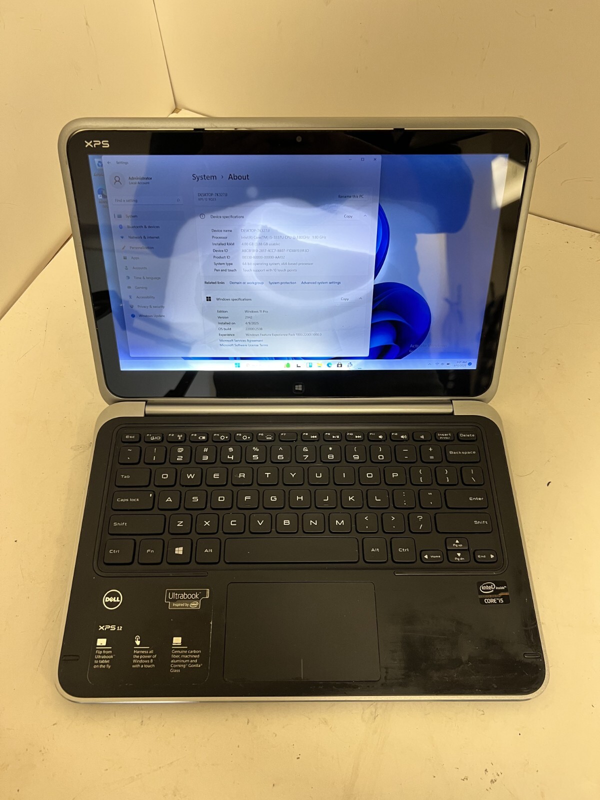 Dell XPS 12 9Q23 Ultrabook Intel Core i5-3337U 1.80GHz 1080p Wi-Fi BT Touch READ