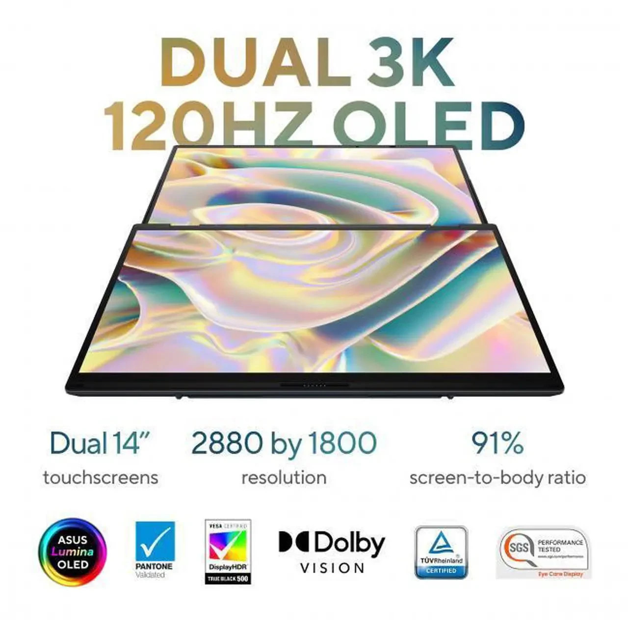 ASUS 14″ 32GBRAM 1TBSSD Zenbook DUO Dual Touchscreen Laptop Model UX8406CA-PS99T