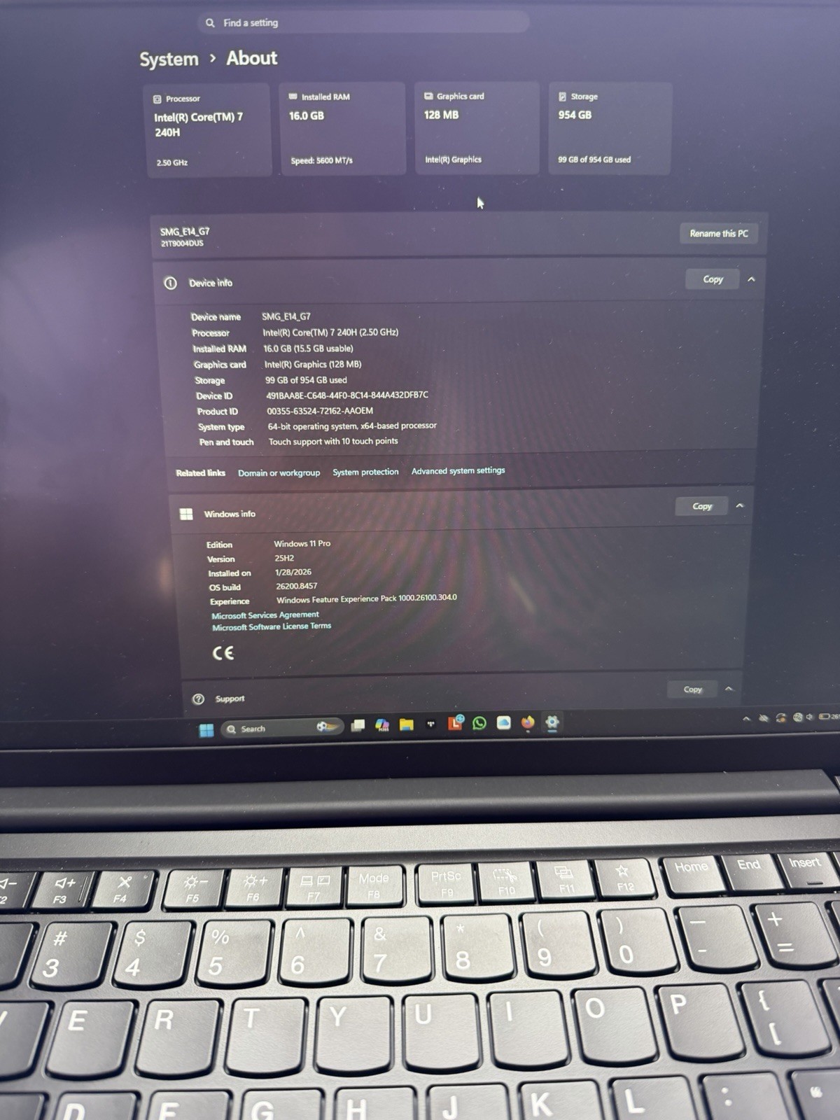 Lenovo ThinkPad E14 Gen 7 14″ WUXGA Touch Core 7 240H 16GB 1TB SSD Cam FPReader