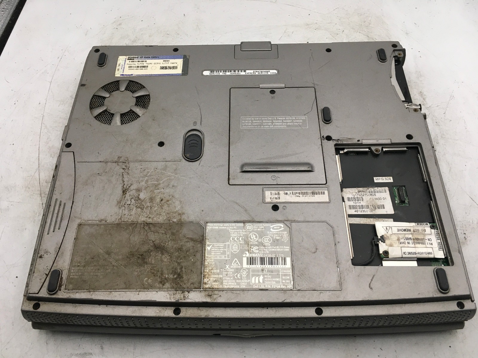 DELL INSPIRON 1100 – FOR PARTS/NO POWER – INTEL CELERON M – 256MB RAM – READ -BB