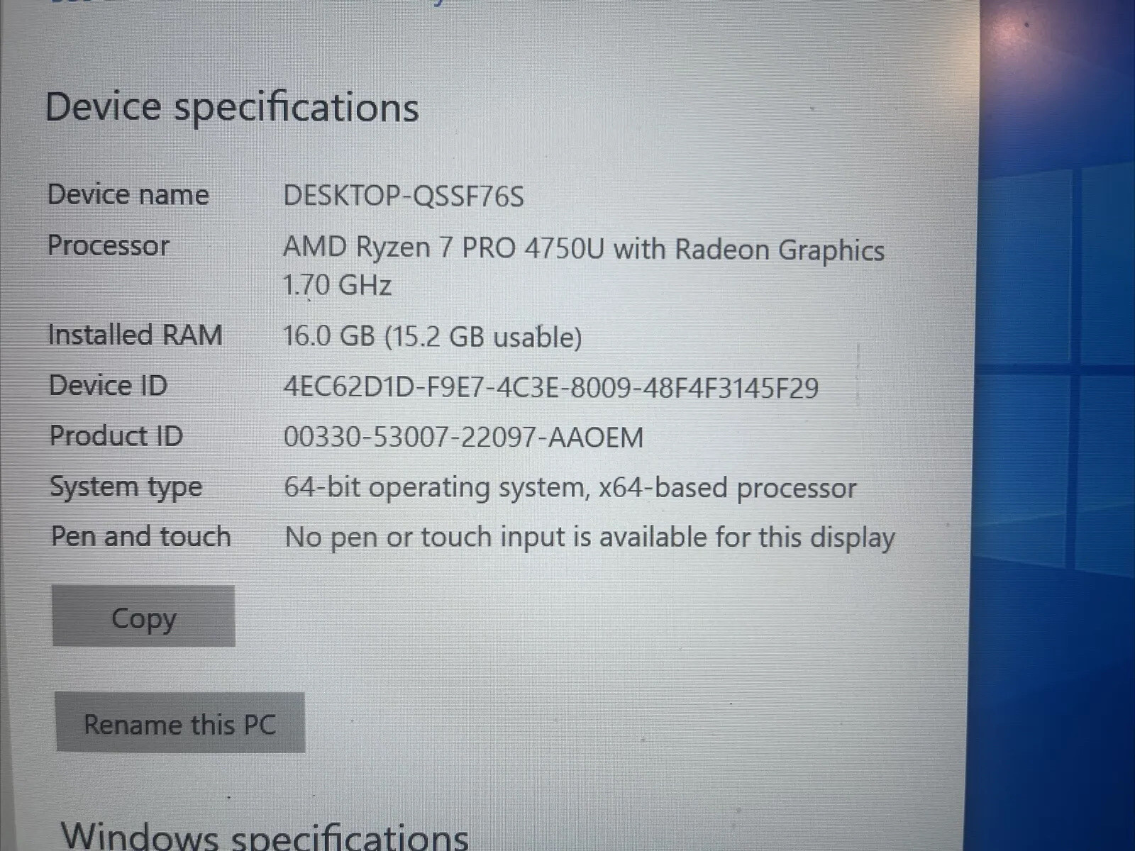 Lenovo ThinkPad T14s G1 14″ Touch AMD Ryzen 7 Pro 4750U 16GB/512GB 20UH000GUS