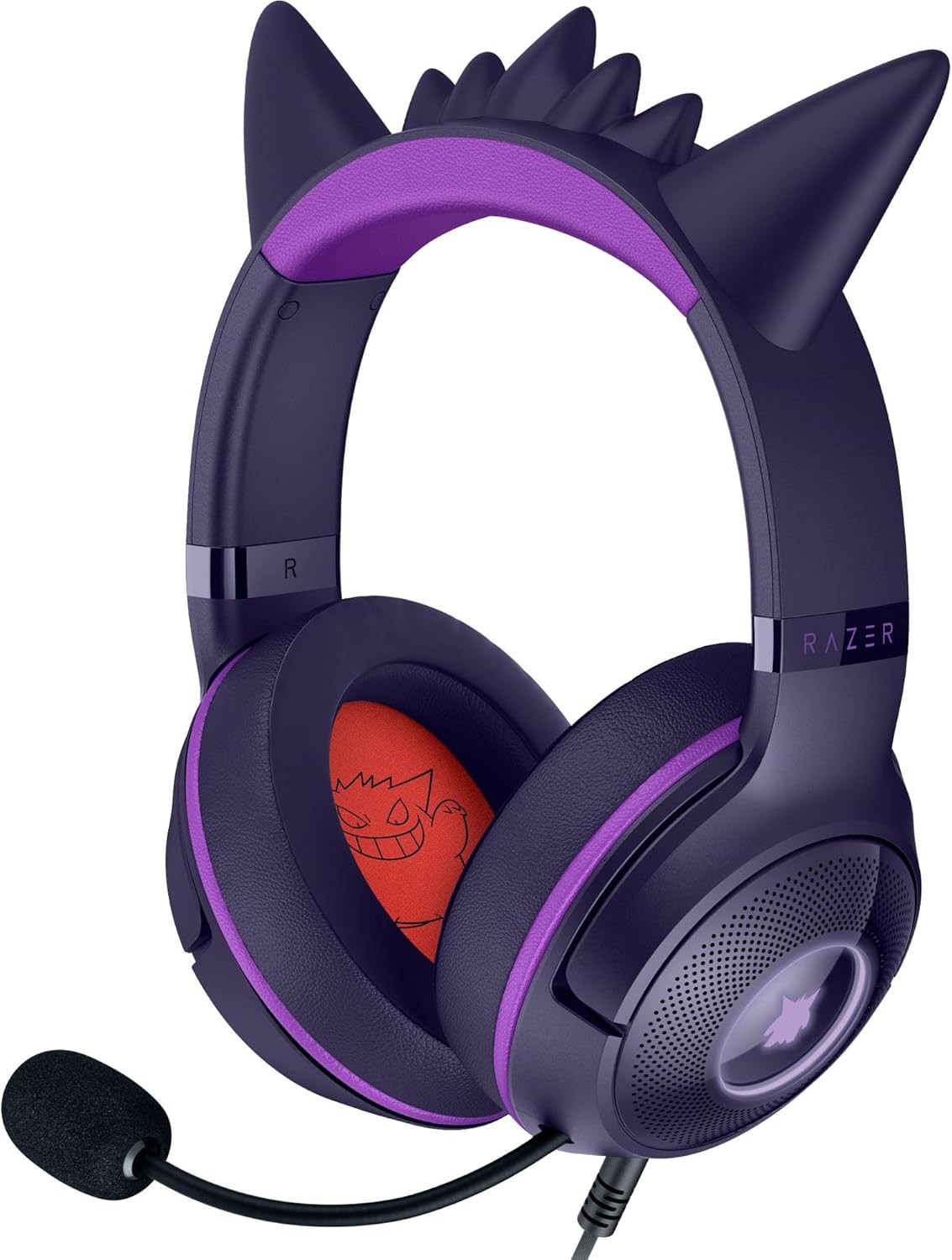 Razer Kraken Kitty V2 USB Wired Headset: Gengar Spikes Pokemon Gengar Edition