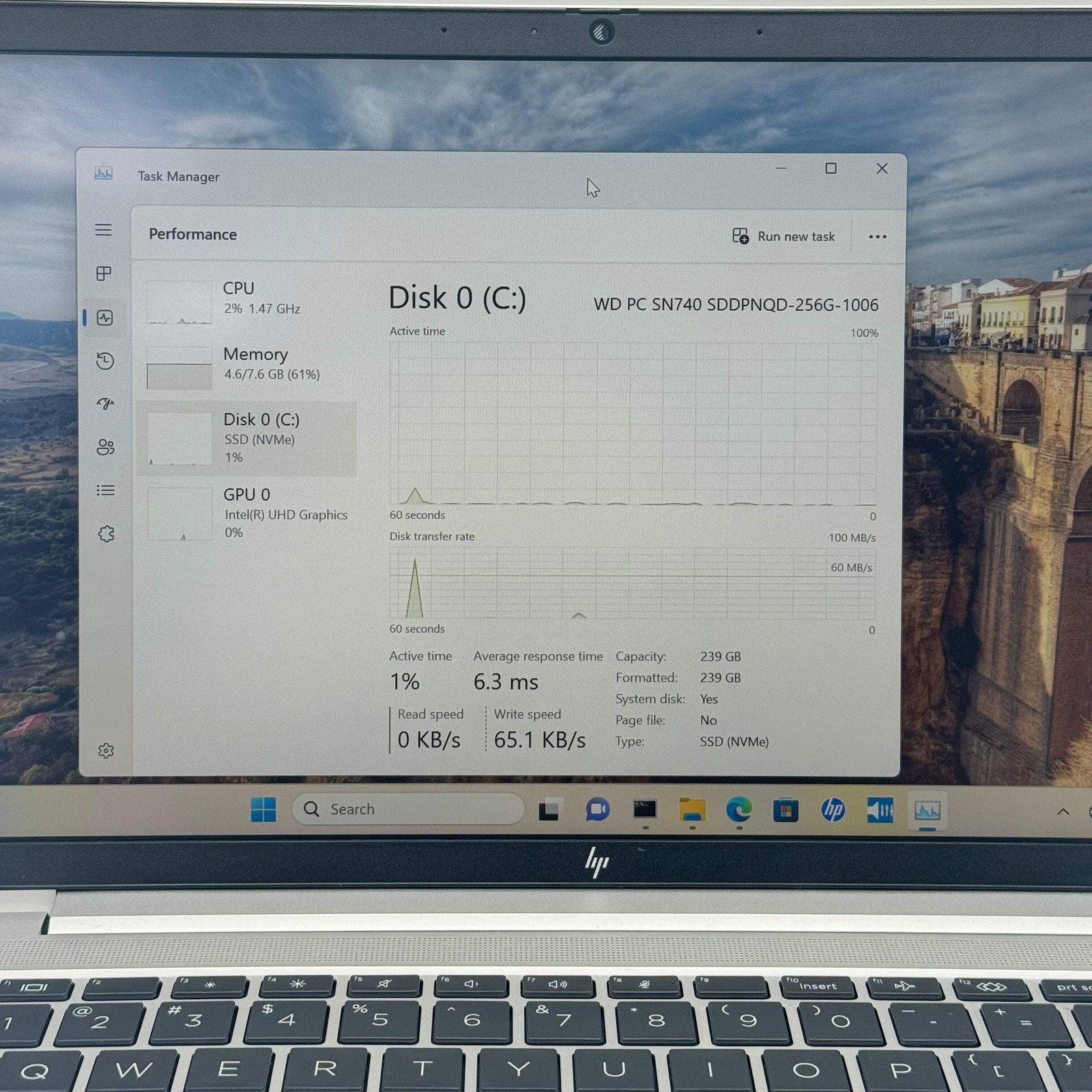 HP EliteBook 640 G10 14″ Core i5 13th Gen 8GB 256GB Silver Used