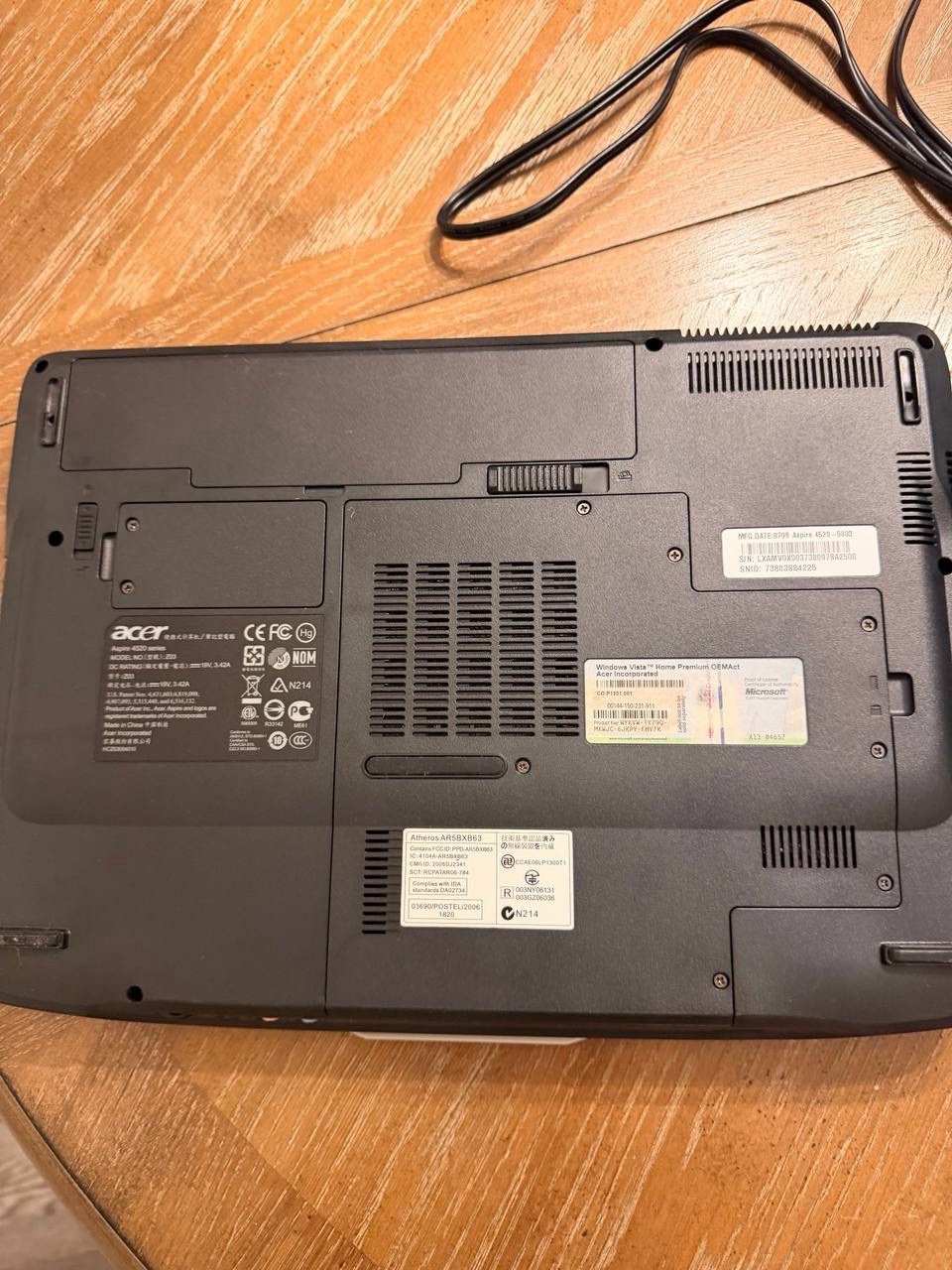 Acer Aspire 4520 Laptop – AMD Athlon X2, 4GB RAM, 120GB HDD, Windows 10 – Works