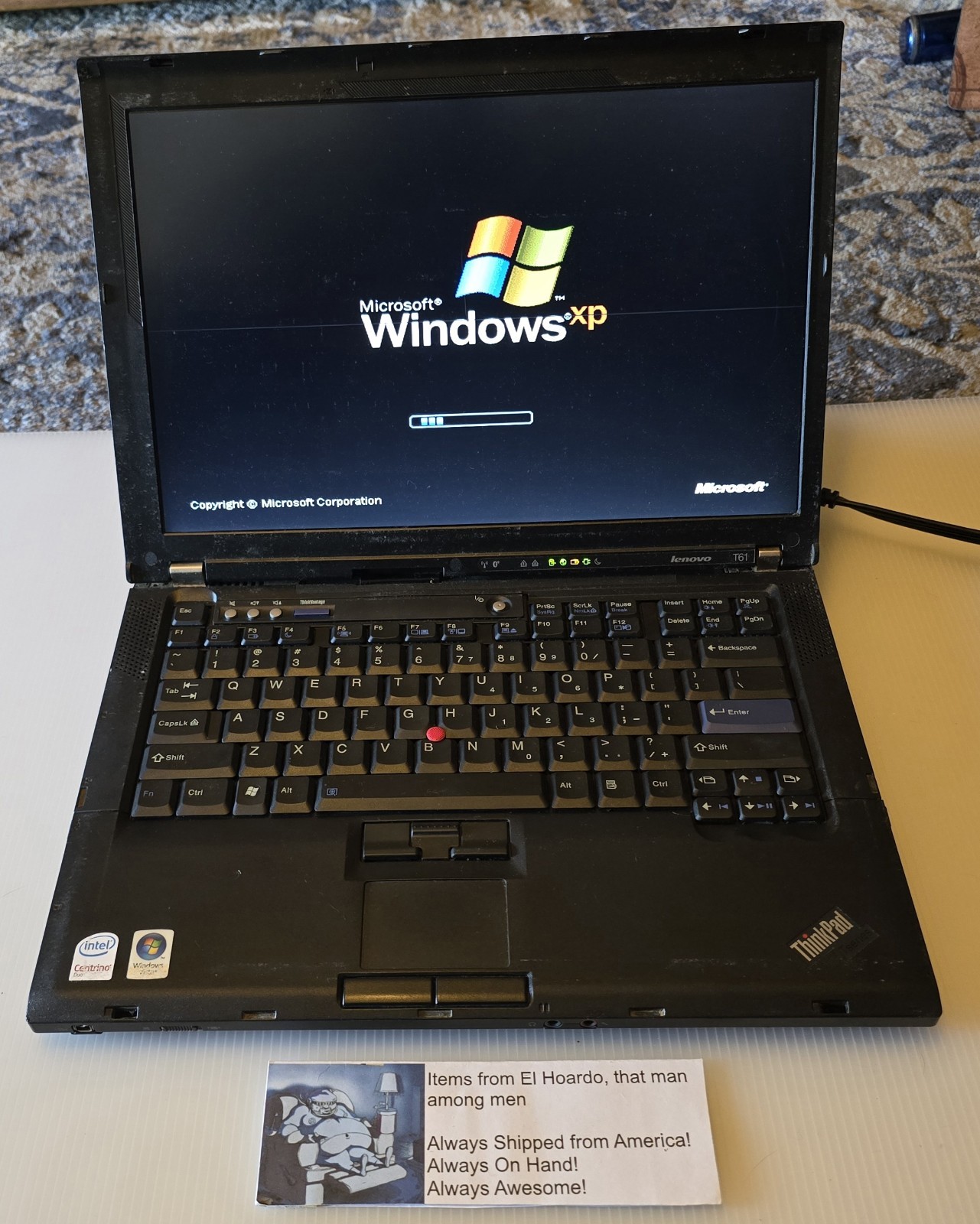 Lenovo ThinkPad T61 14″ Win XP Laptop 2.0 Ghz nVidia, 1440×900 2GB Ram 40GB HDD