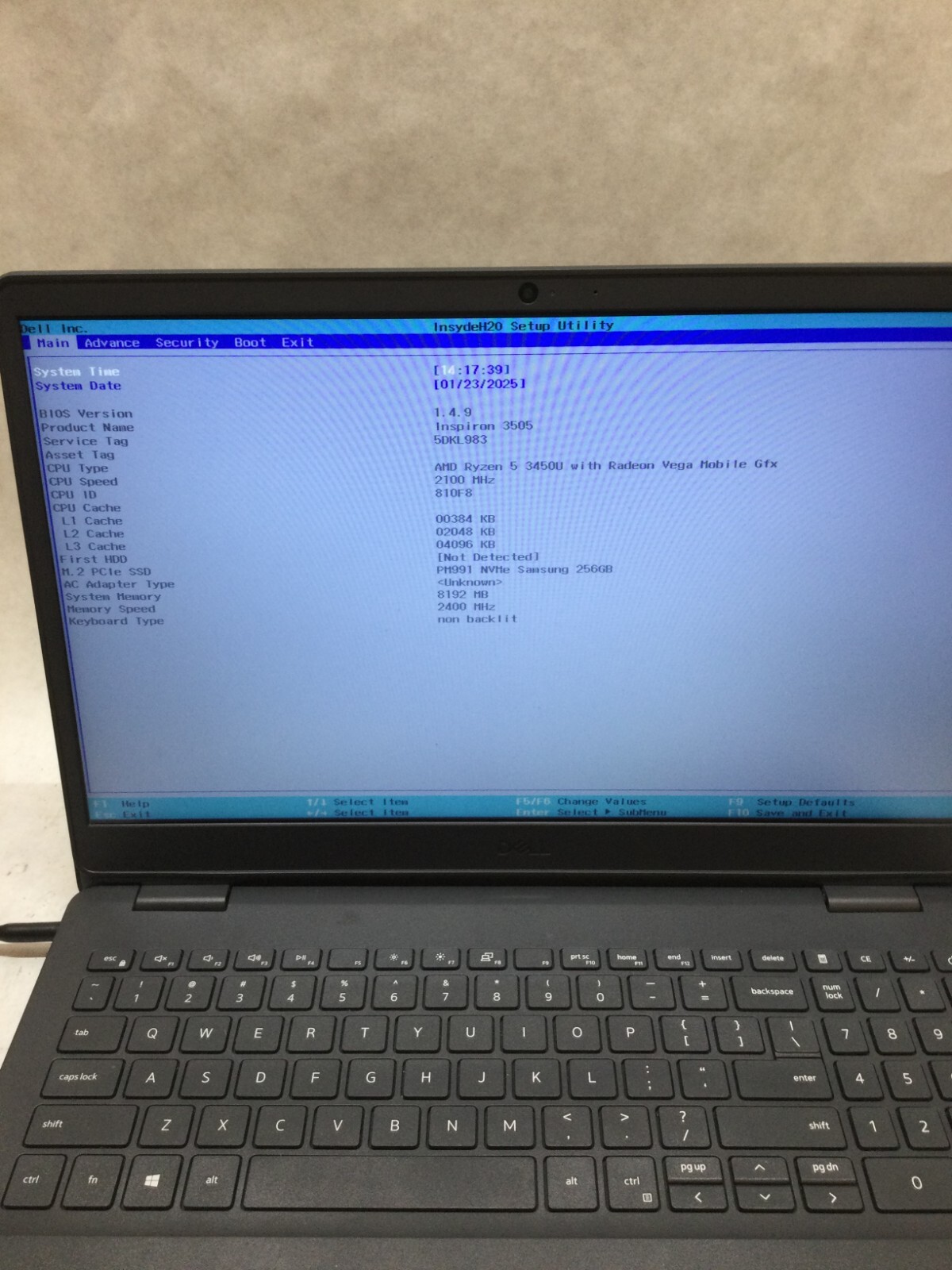 Dell Inspiron 3505 15″ Laptop Ryzen 5 3450U 2.1GHz 8GB RAM NO SSD/OS AS IS — DW