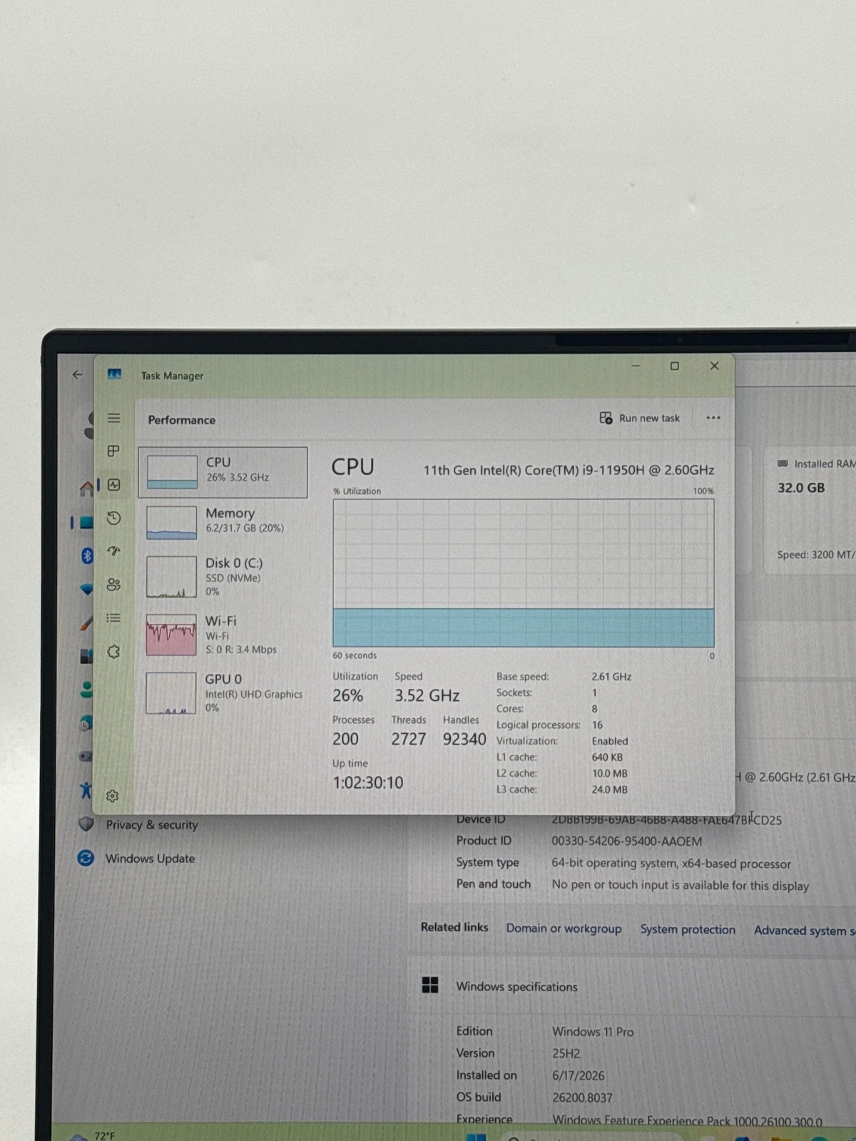 Dell Precision 5560 15.6″ FHD+ Core i9-11950H 32GB RAM 512GB SSD RTX A2000 4GB