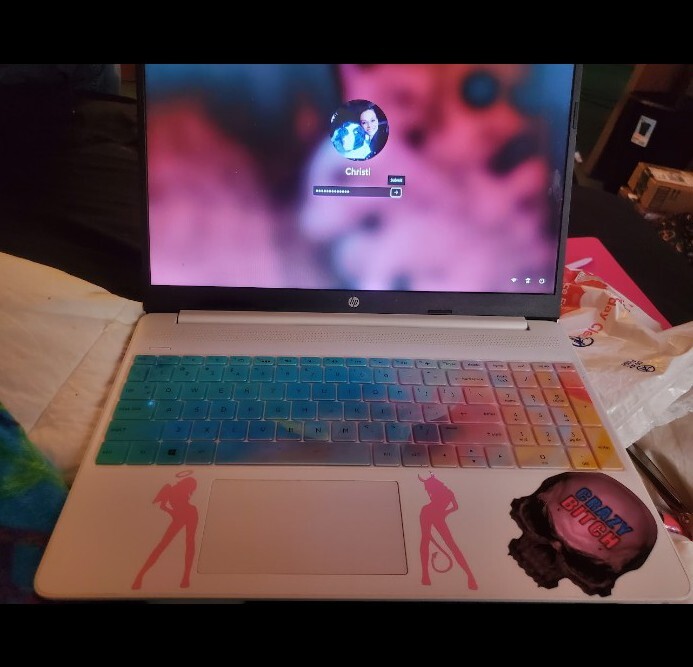 hp laptop 15dy2042nr Snow White(Busted Screen) But Comes With Monitor And HDMo
