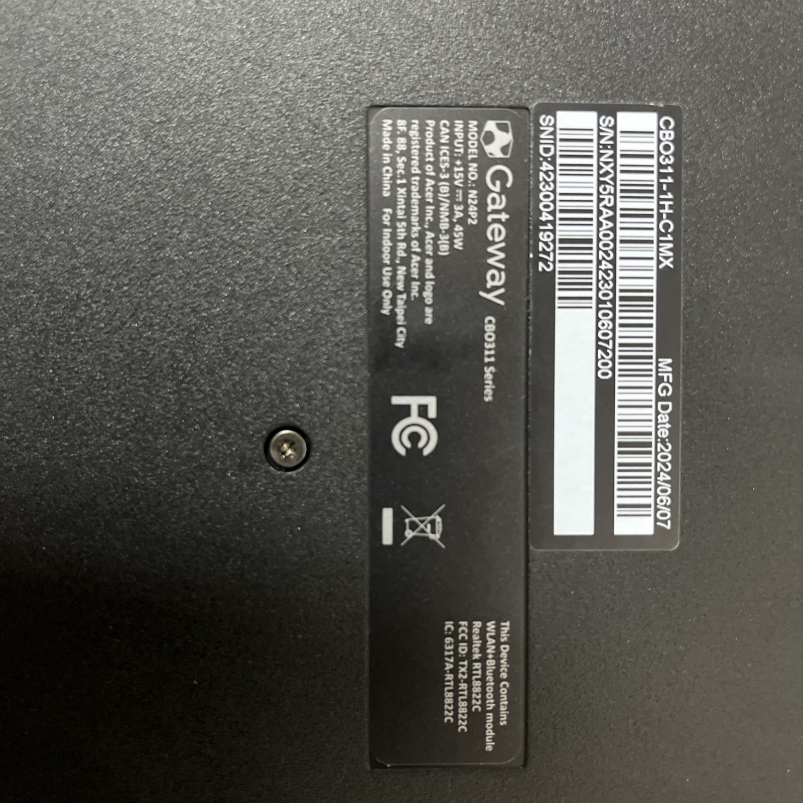 Acer Gateway Chromebook 311-11.6″Intel Celeron N4500 64GB