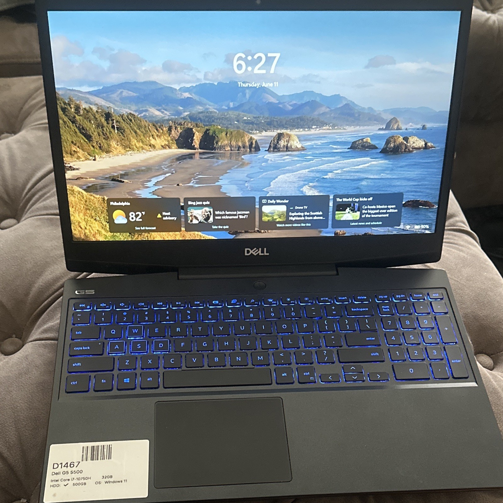 Dell G5 5500 15.6in Gaming Laptop i7-10750H 32GB 500GB HDD Win11
