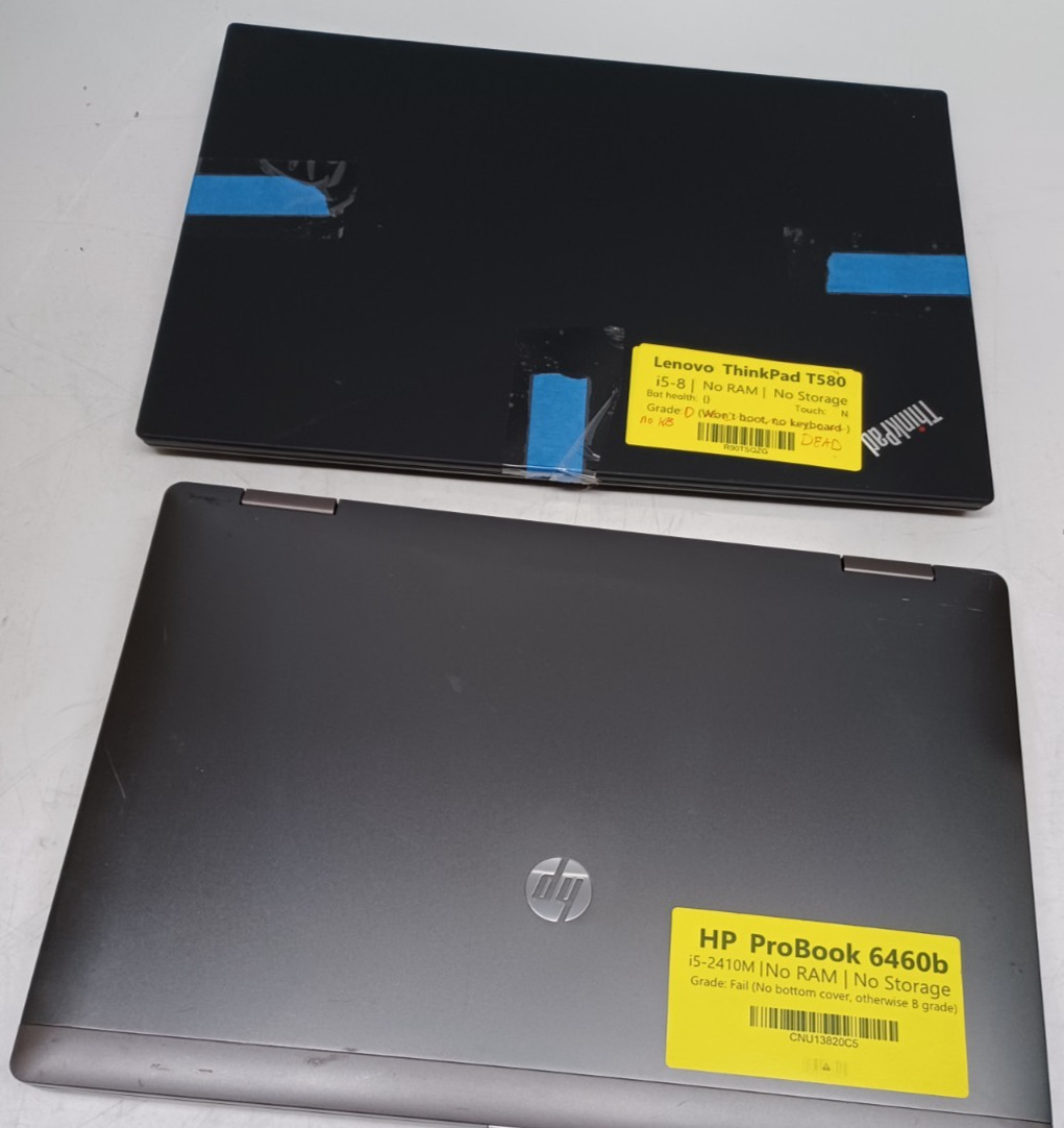 HP ProBook 6460b i5 & Lenovo ThinkPad T580 i5 Laptop Lot Repair Parts AS-IS