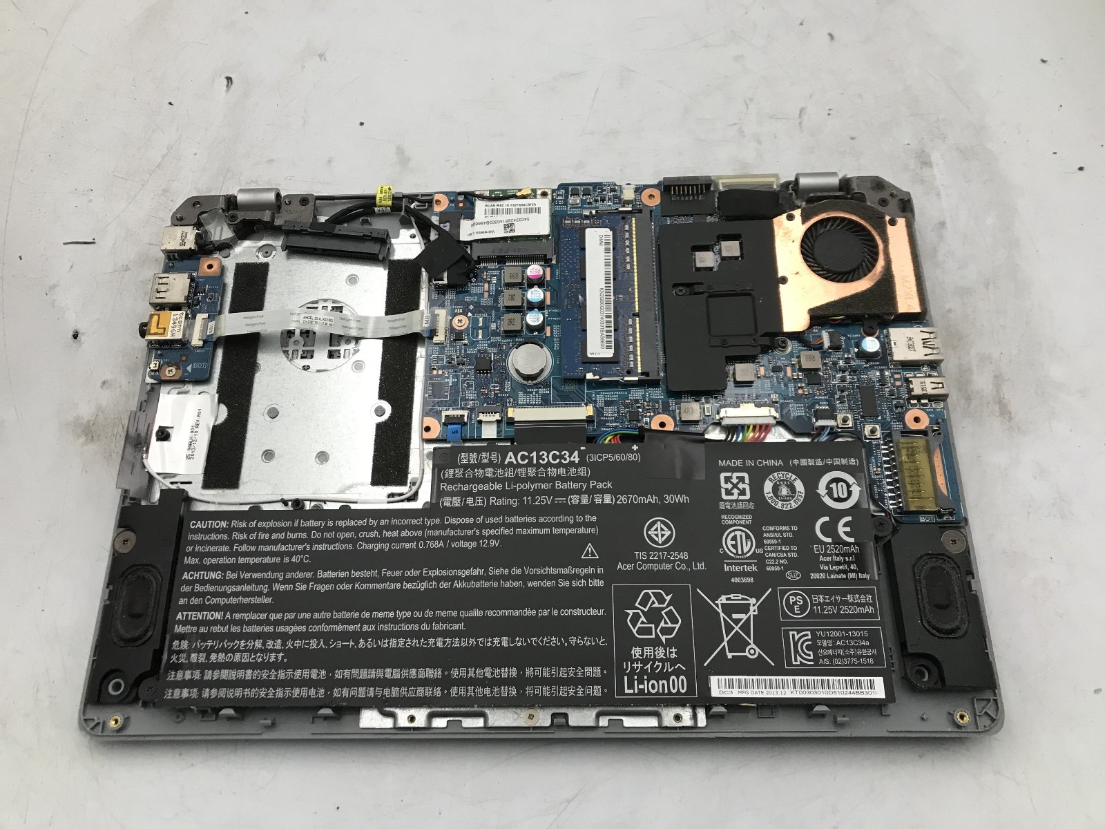 ACER ASPIRE V5 MS2377 – FOR PARTS/NO BOOT – AMD A4 1250 – 2GB RAM -READ DESC- BB