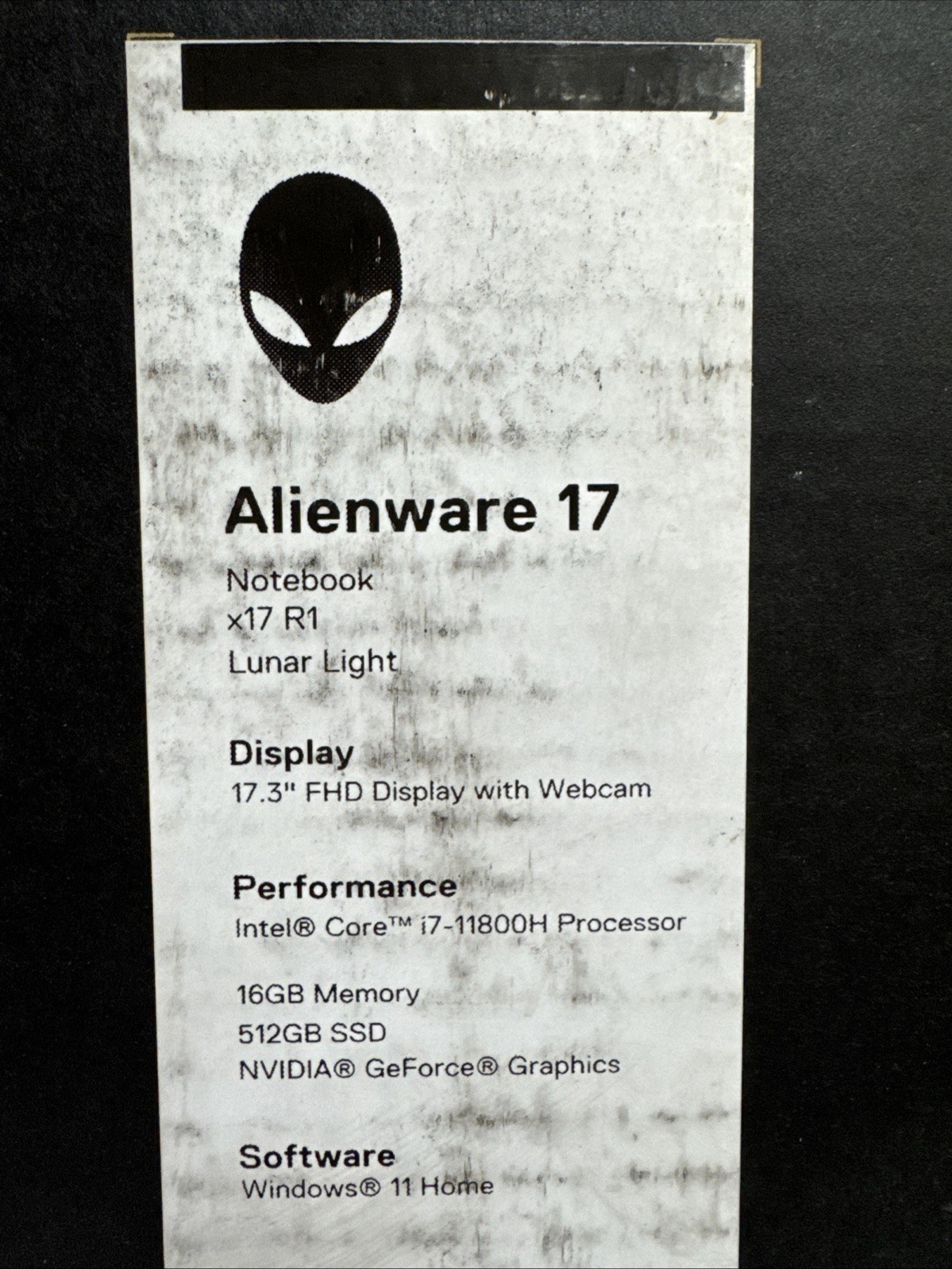 Alienware x17 R1 Laptop Lunar Light 17.3” Display (SEE DETAILS & DESCRIPTION)