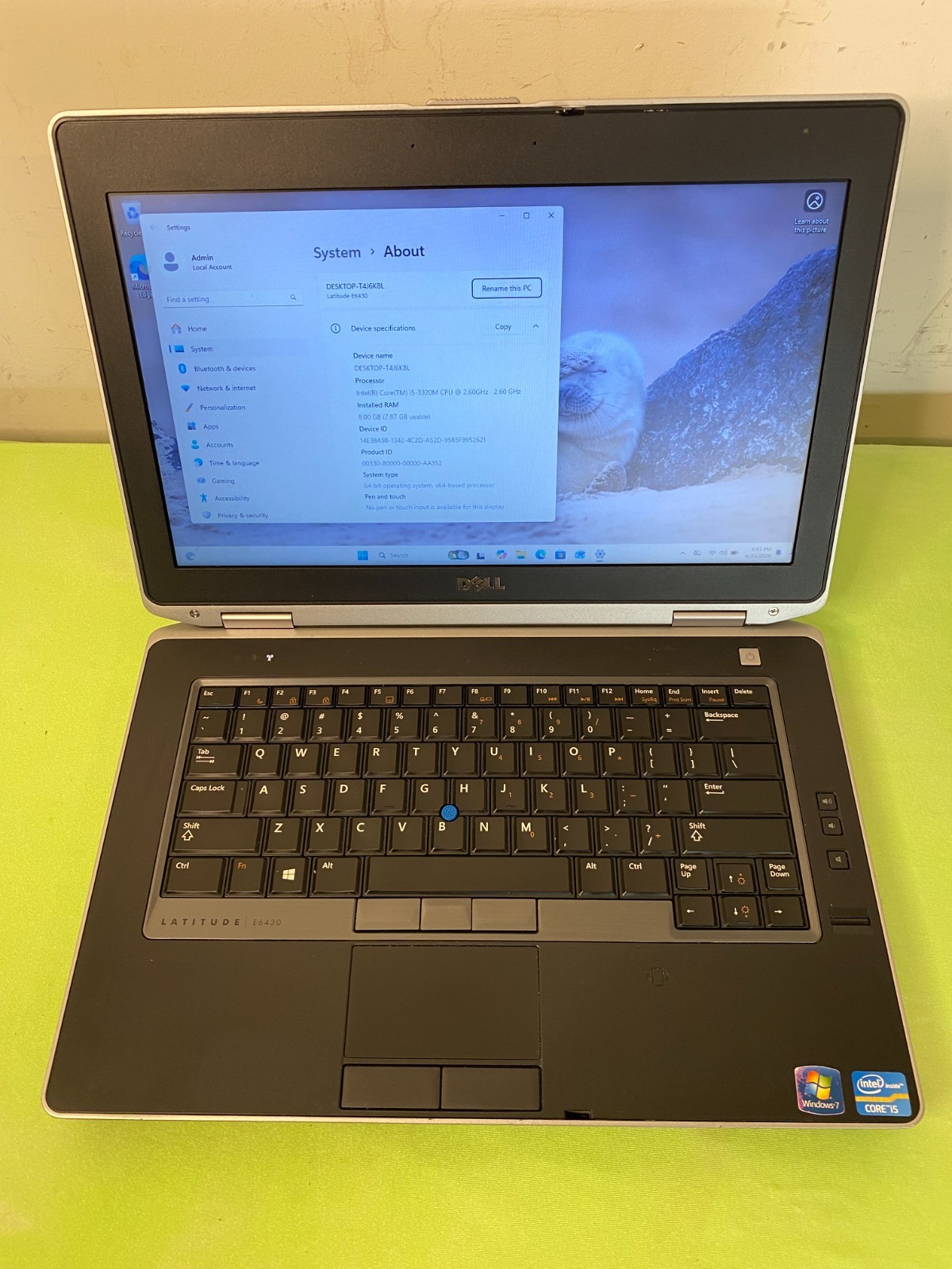 Dell Latitude E6430 Laptop i5-3320M 2.60GHz 8GB RAM 128GB SSD, Windows 11 Pro