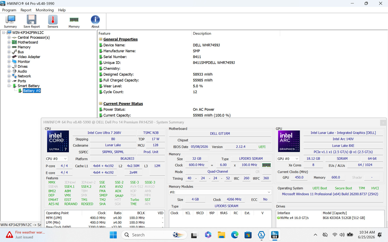 Dell Pro 14 Premium PA14250 14″ FHD+ ULTRA 7 268V 512GB 32GB W11P Backlit WTTY