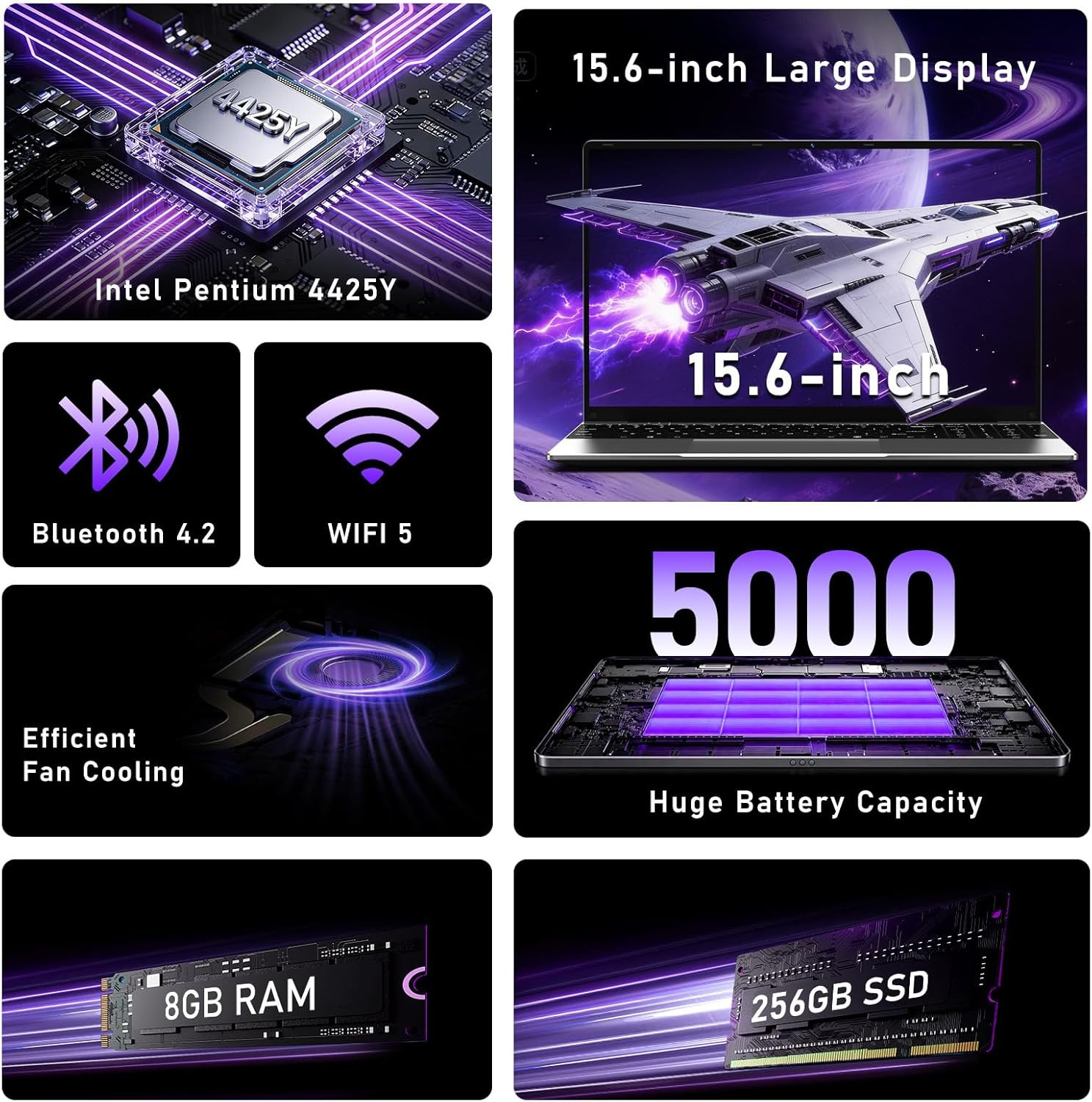 NIAKUN Laptop Computer 2026, 15.6 Inch Lap Top PC Window 11 Pro, 8GB RAM 256GB S