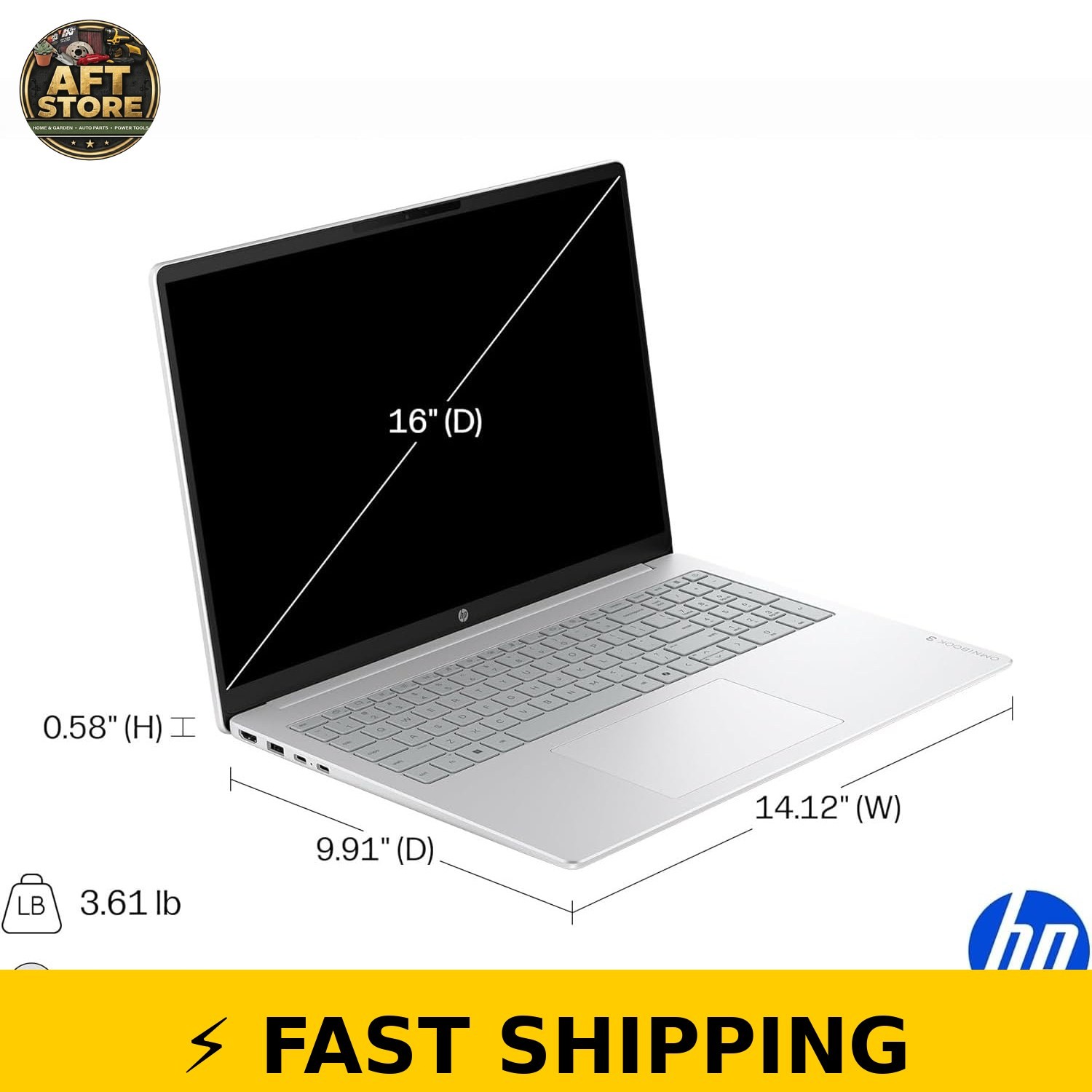 HP OmniBook 3 16″ Touchscreen Laptop – AMD Ryzen 5, 8GB RAM, 256GB SSD