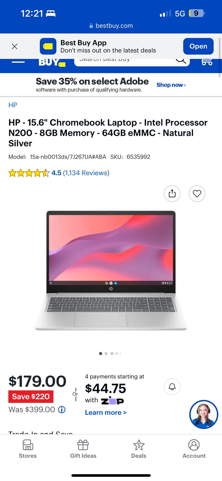 HP 15.6”ChromebookLaptop intel ProcessorN200 8GB memory 64GB eMMC Natural Silver