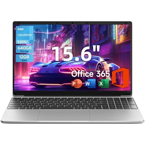 15.6 Inch Windows 11 Laptop, 5205U Processor, 12GB RAM 640GB Pearl Silver