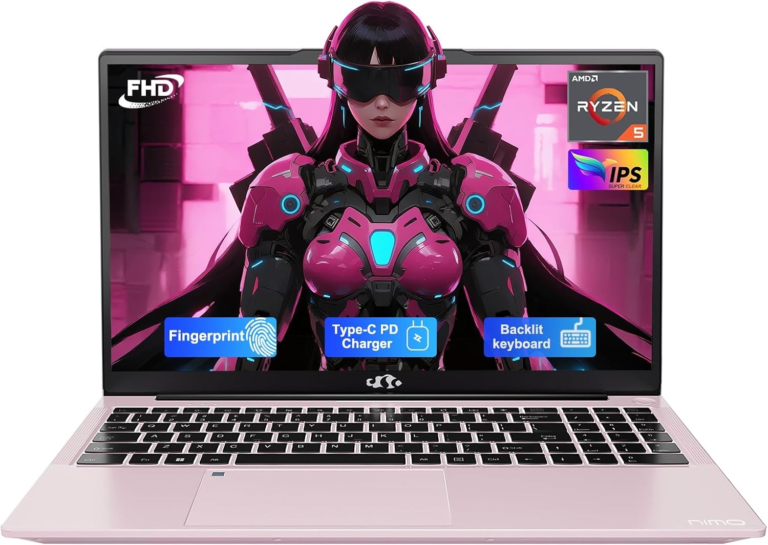 NIMO 15.6” IPS FHD-Laptop, 16GB RAM 1TB SSD AMD Ryzen 5(4 Cores Up to 3.7GHz)