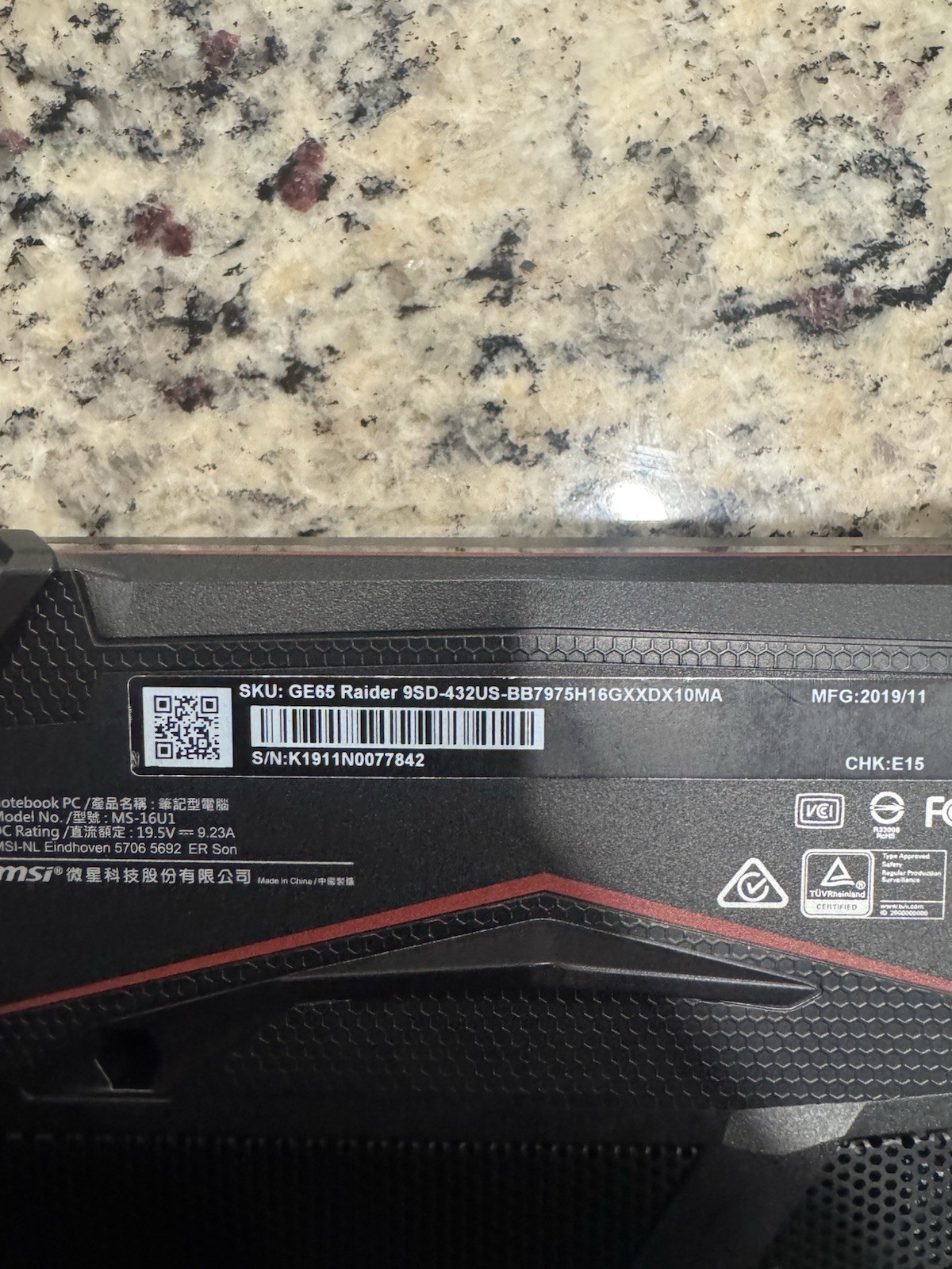 MSI GE65 Raider 9SD Gaming 15.6″ i7 9th Gen 16GB 477GB SSD GTX 16