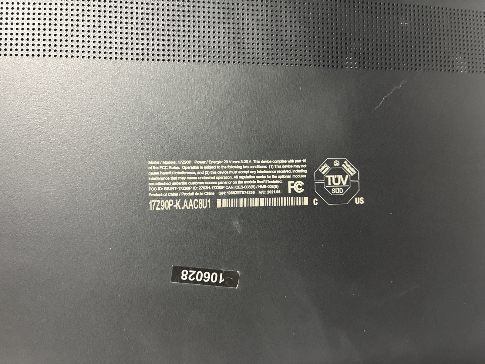 LG Gram 17″ Laptop i7-1165G7 16GB RAM 512GB SSD Win 11 Pro Black – W/ Charger