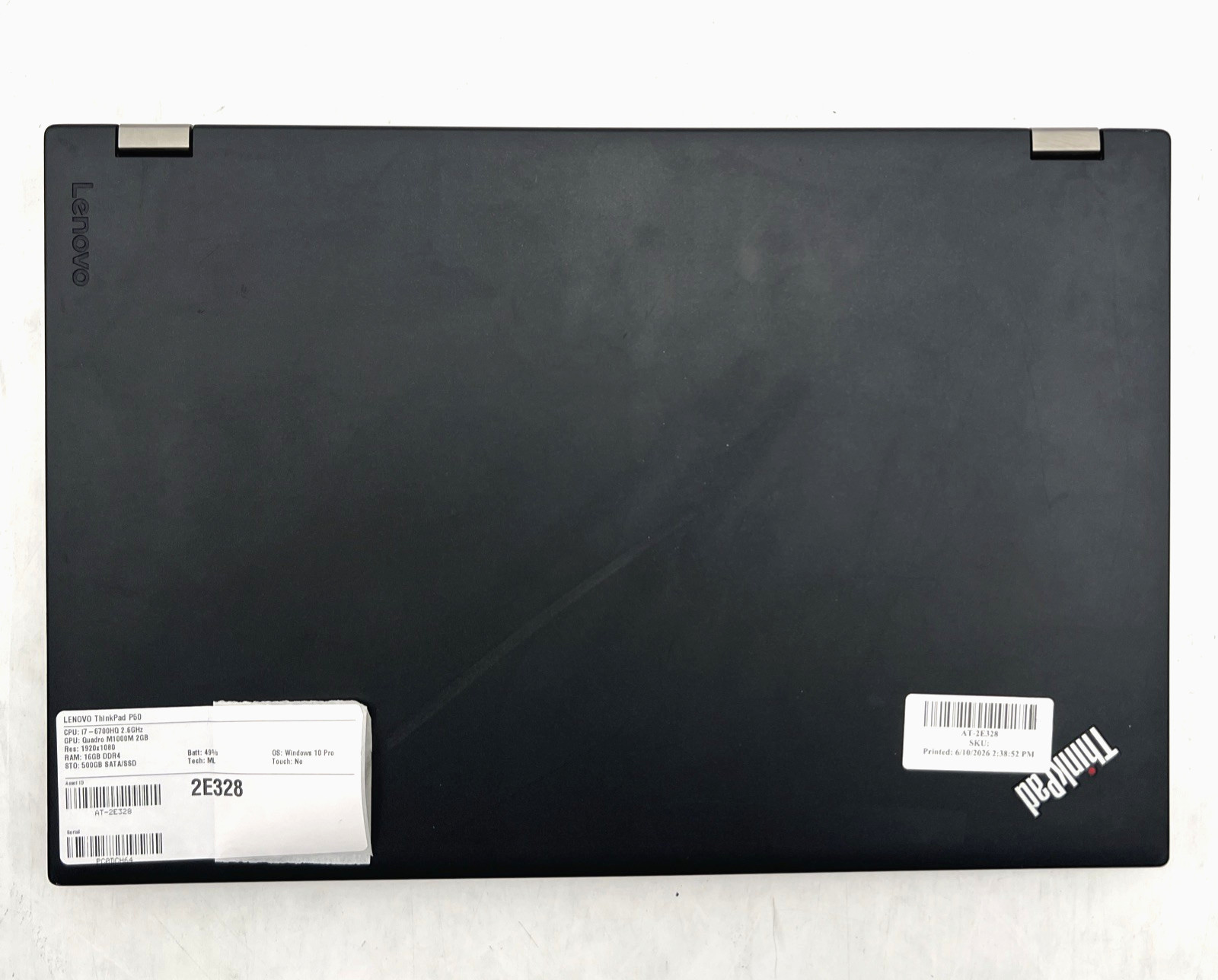 Lenovo ThinkPad P50 I7 6700HQ 2.6GHz 16GB RAM Quadro M1000M 500GB SSD Win10P