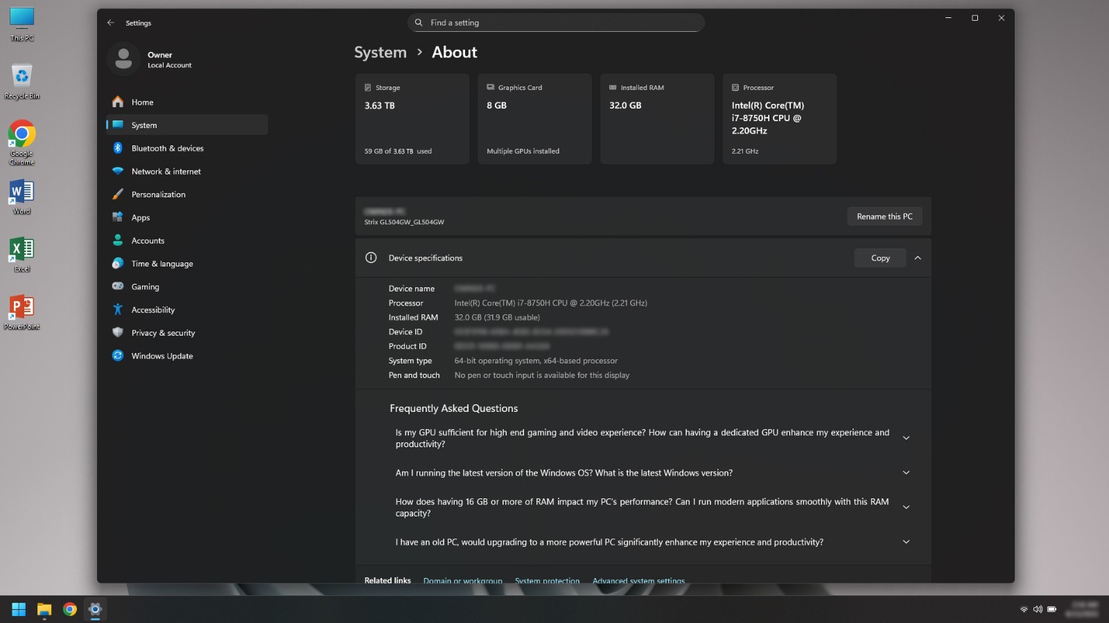 Asus ROG Strix SCAR II Gaming Laptop RTX 2070 32GB RAM 4TB NVMe SSD 15.6″ Win 11