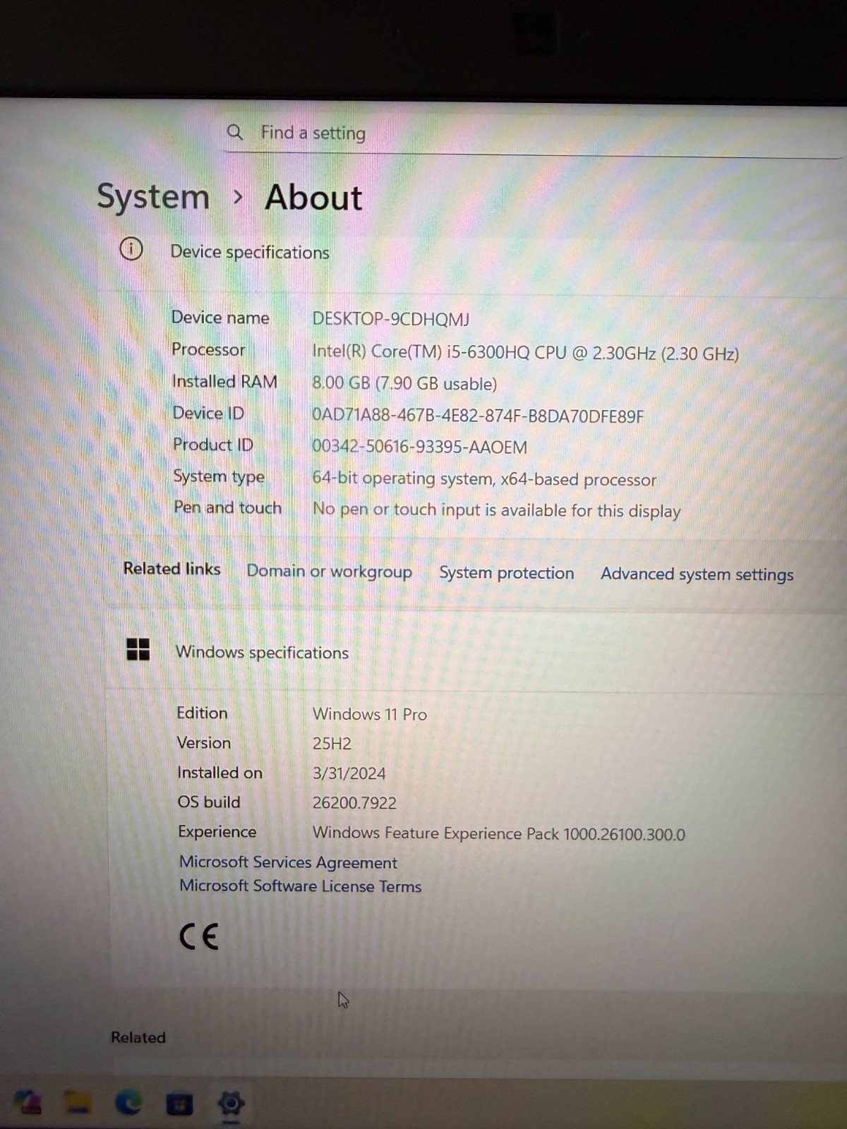 DELL PRECISION 3510 15.6″ i5-6440HQ 8GB 120GB SSD AMD RADEON R9 M360