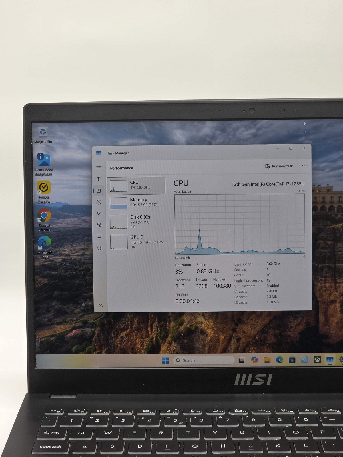 MSI Modern 15 B12M Intel Core I7-1255U 16GB RAM 512GB Used w/ Charger