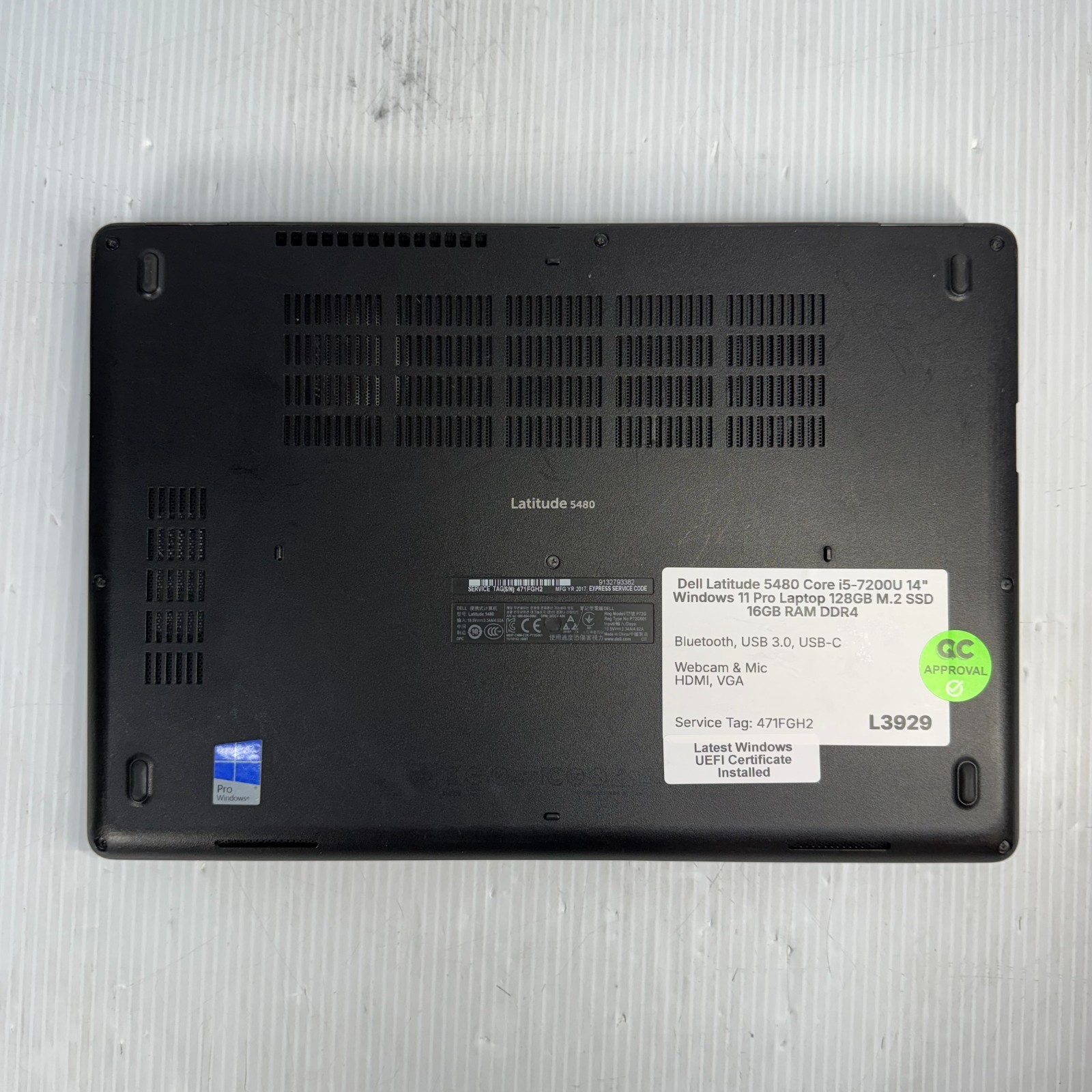 Dell Latitude 5480 Core i5 14″ Windows 11 Pro Laptop 128GB SSD 16GB *SEE PICS
