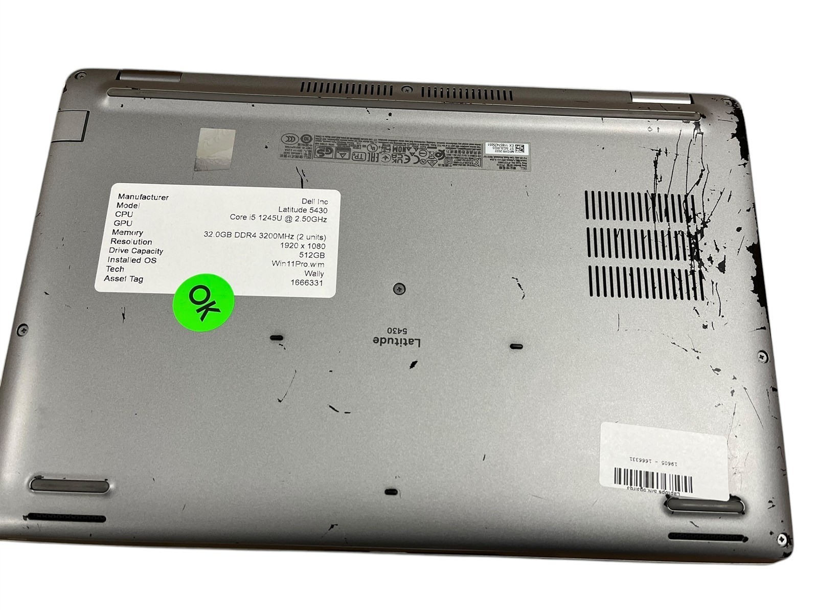 Dell Latitude 5430 i5-1245U 2.5GHz 32GB RAM 512GB SSD 14″ WINDOWS 11 PRO Laptop